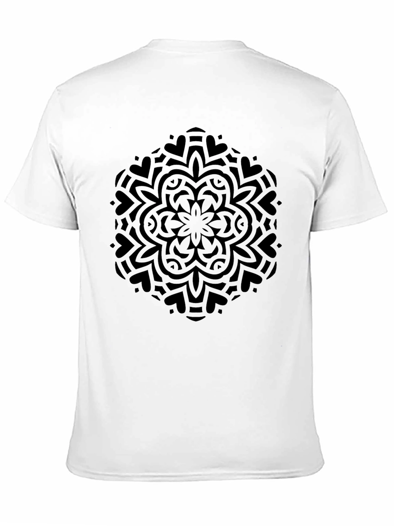 Black Mandala Graphic Tee - Modern Geometric Design