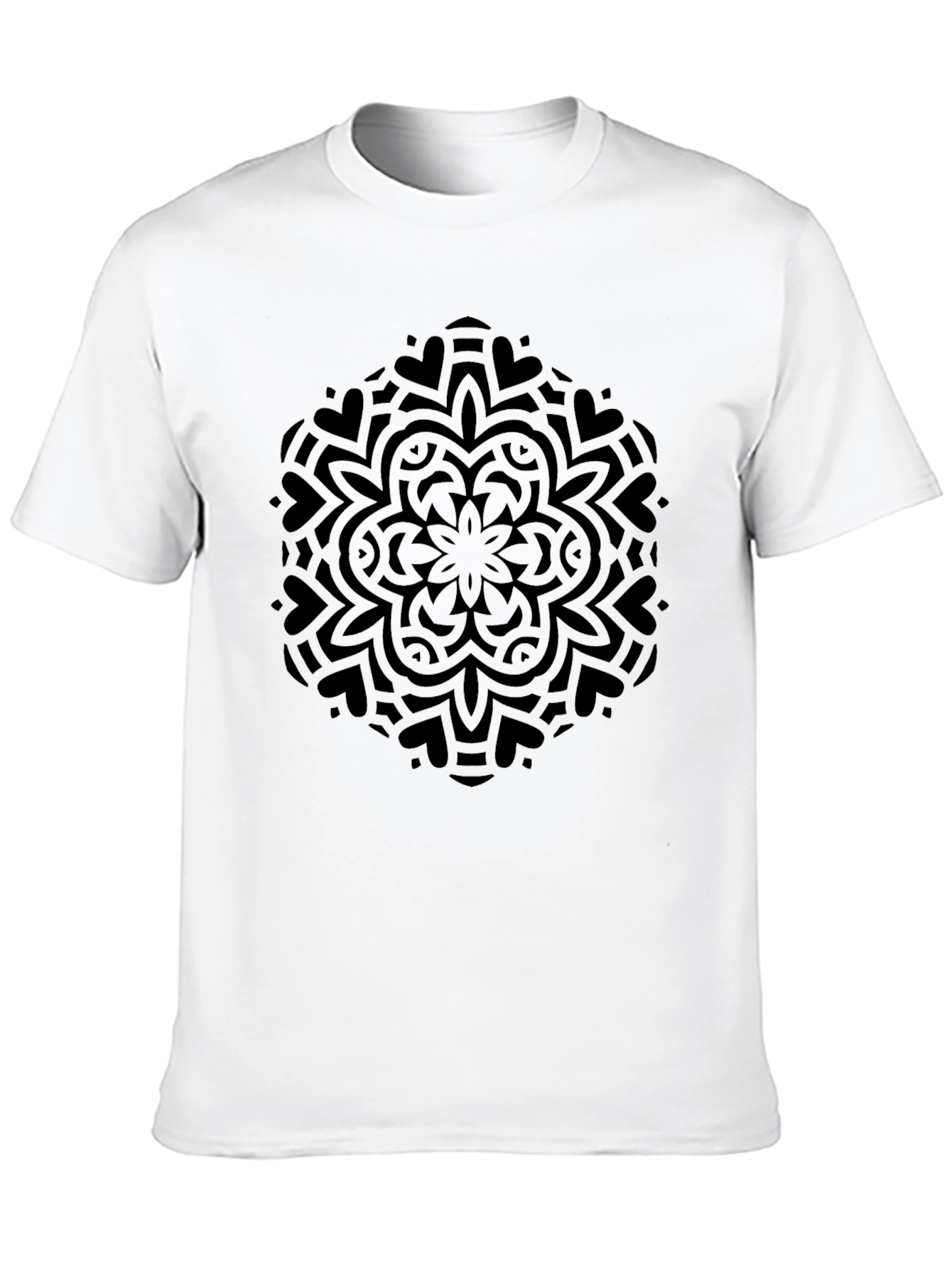 Black Mandala Graphic Tee - Modern Geometric Design
