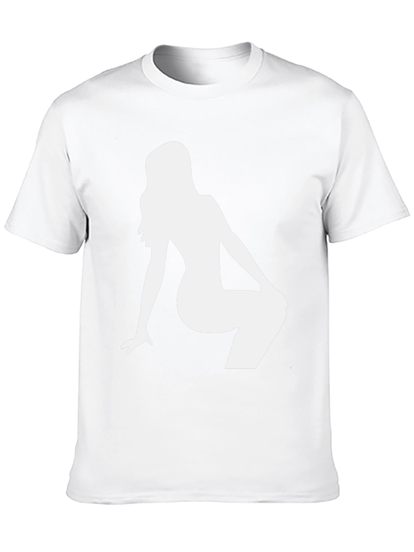 Mens Black T-Shirt with White Silhouette