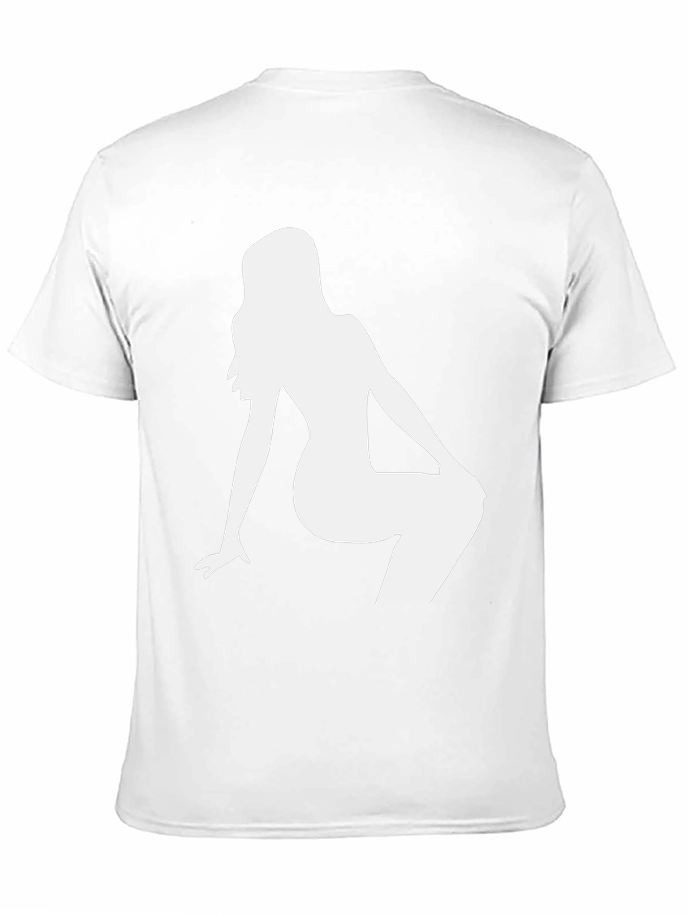 Mens Black T-Shirt with White Silhouette