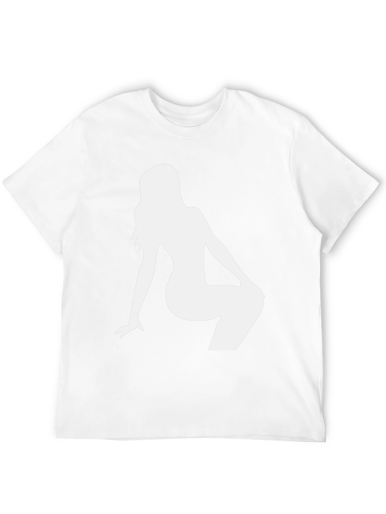 Mens Black T-Shirt with White Silhouette