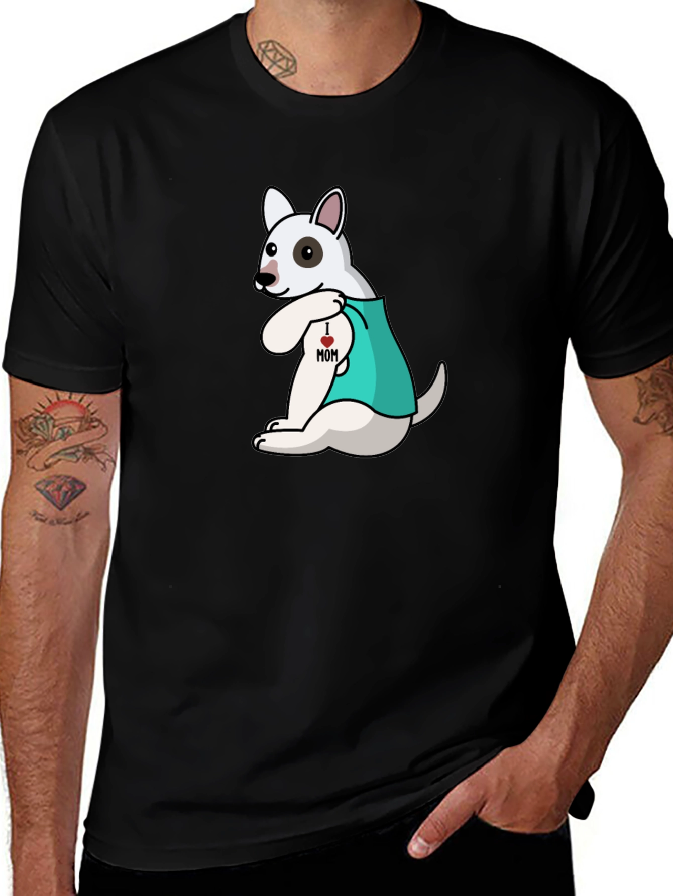 I Love Mom Dog Tattoo T-Shirt