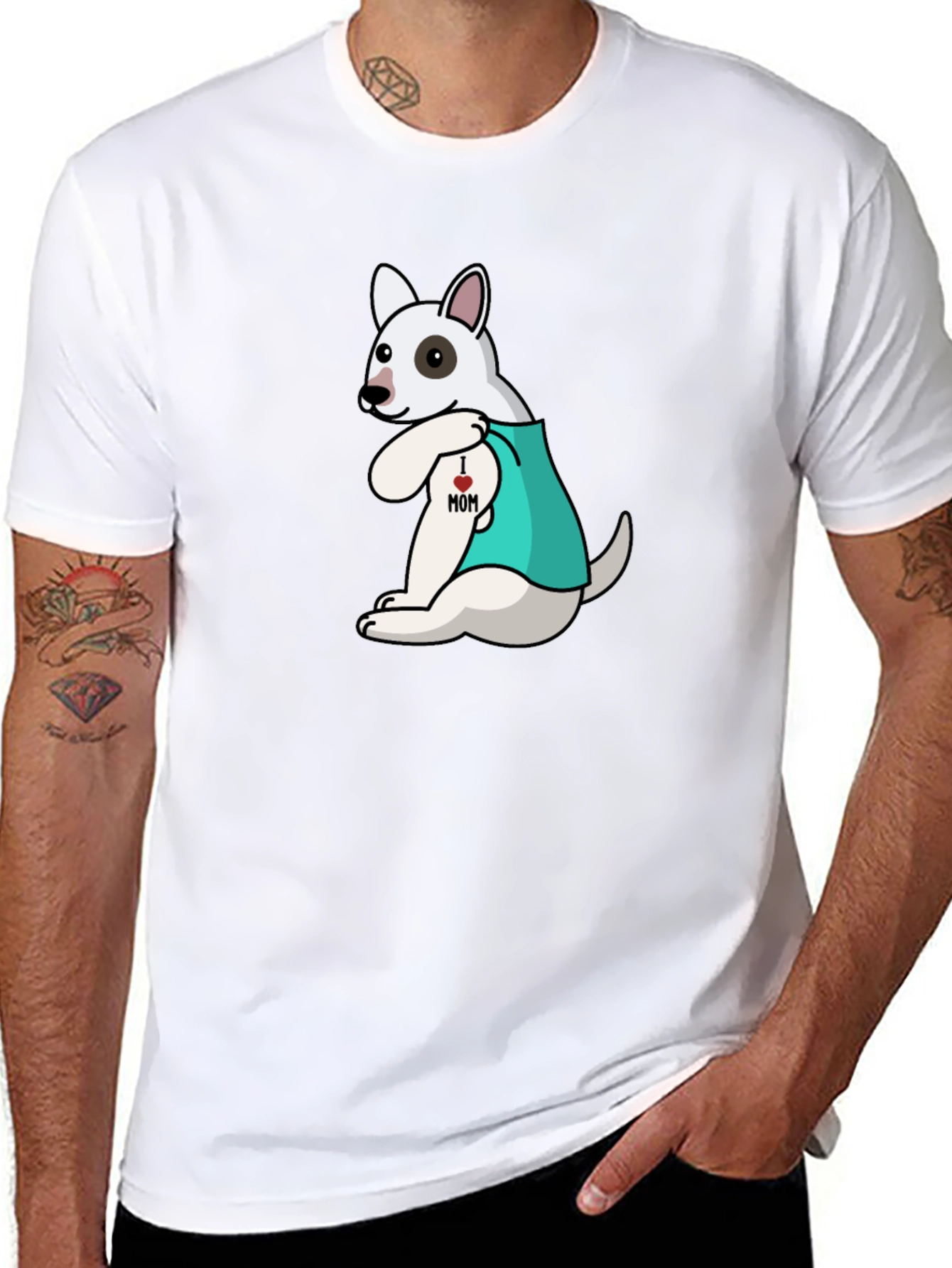 I Love Mom Dog Tattoo T-Shirt