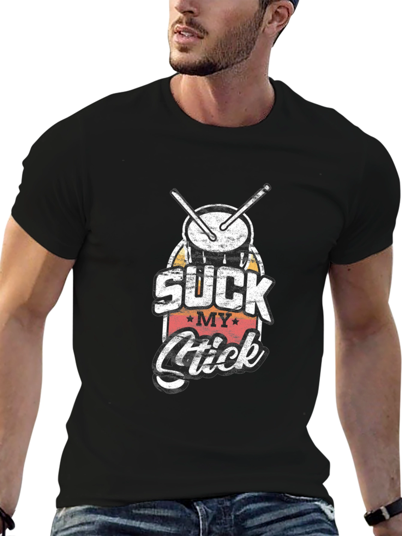 Suck My Stick Drummer T-Shirt - Black