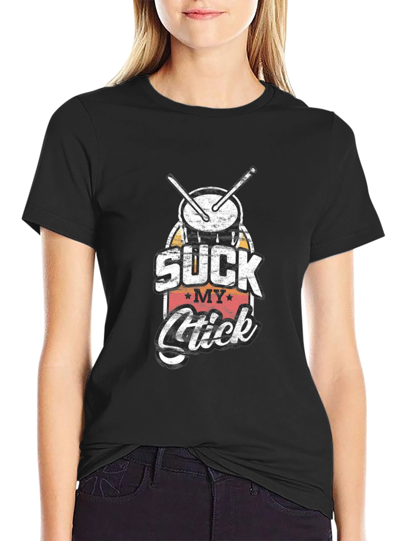 Suck My Stick Drummer T-Shirt - Black