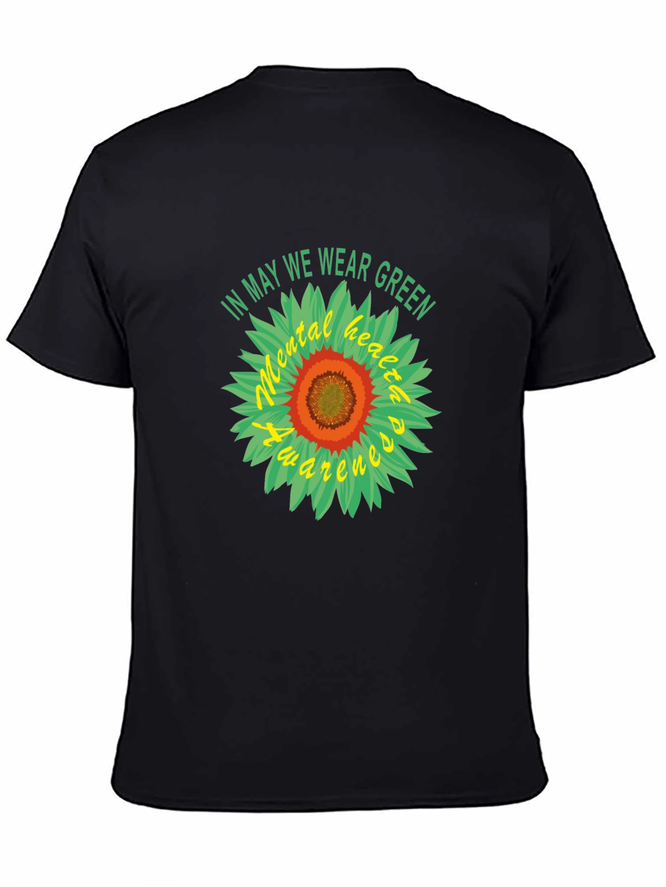 Mental Health Awareness Green Sunflower T-Shirt