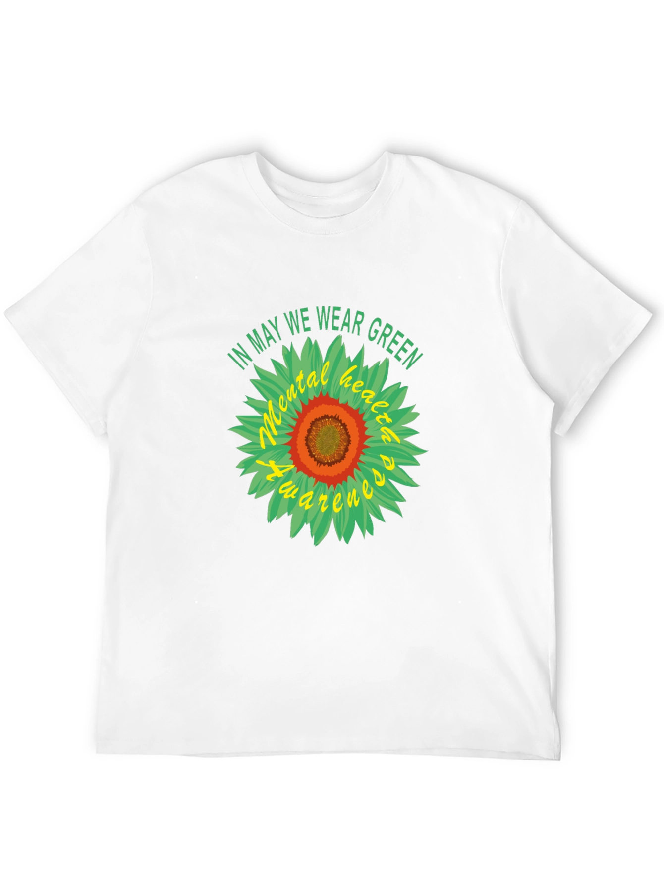 Mental Health Awareness Green Sunflower T-Shirt