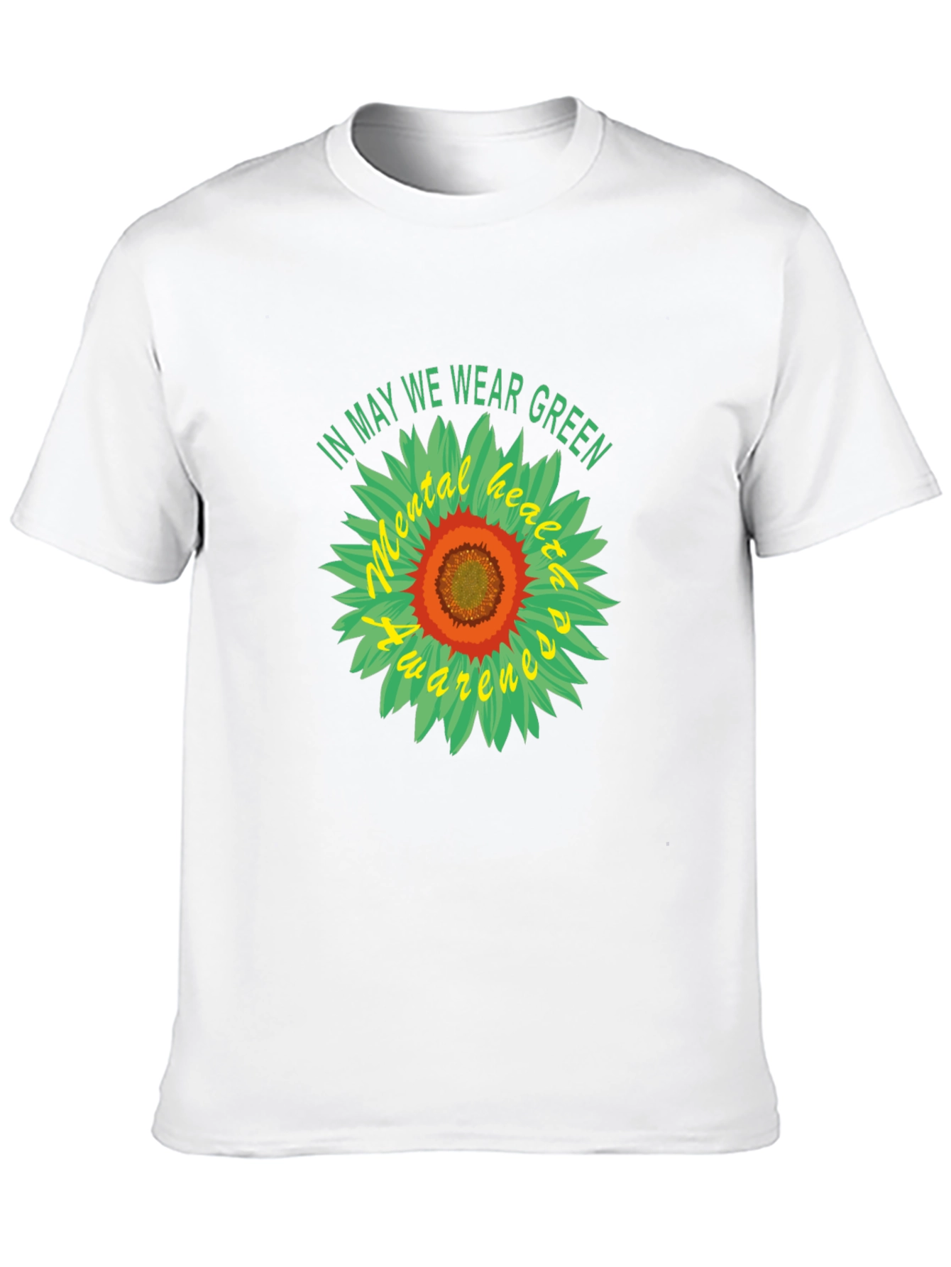 Mental Health Awareness Green Sunflower T-Shirt