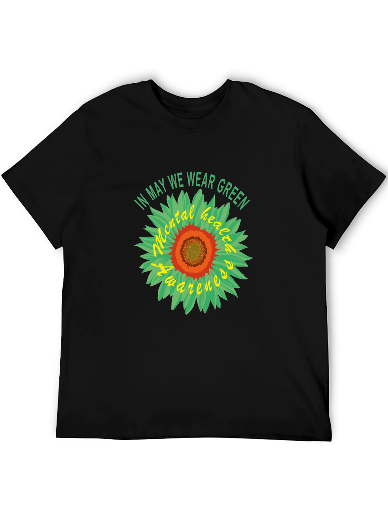Mental Health Awareness Green Sunflower T-Shirt