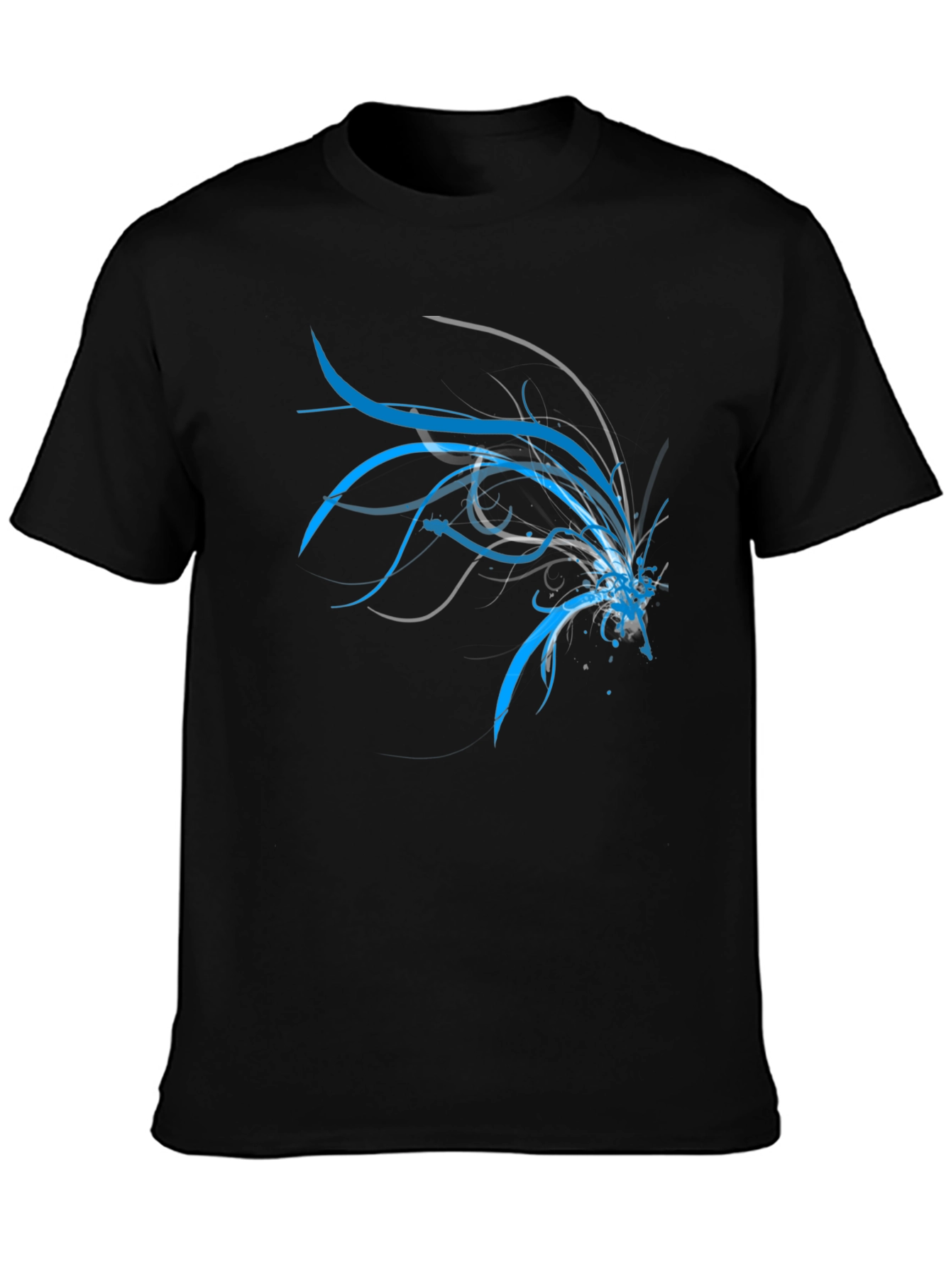 Abstract Blue & Grey Design T-Shirt