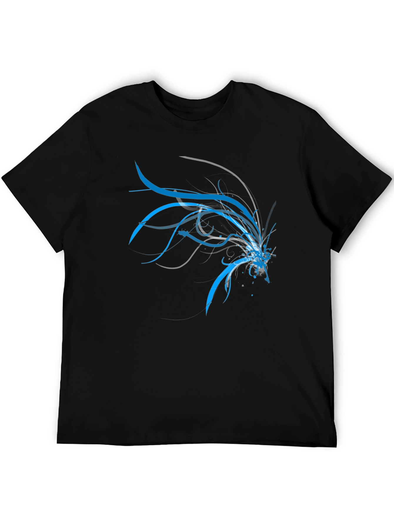 Abstract Blue & Grey Design T-Shirt