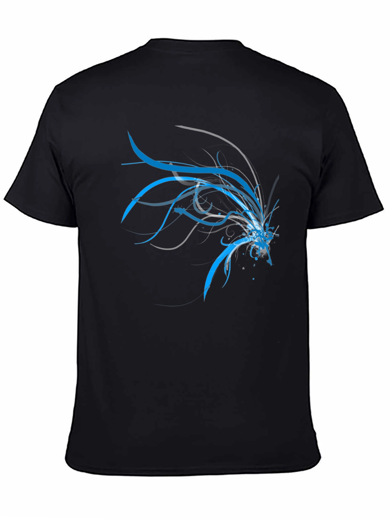 Abstract Blue & Grey Design T-Shirt