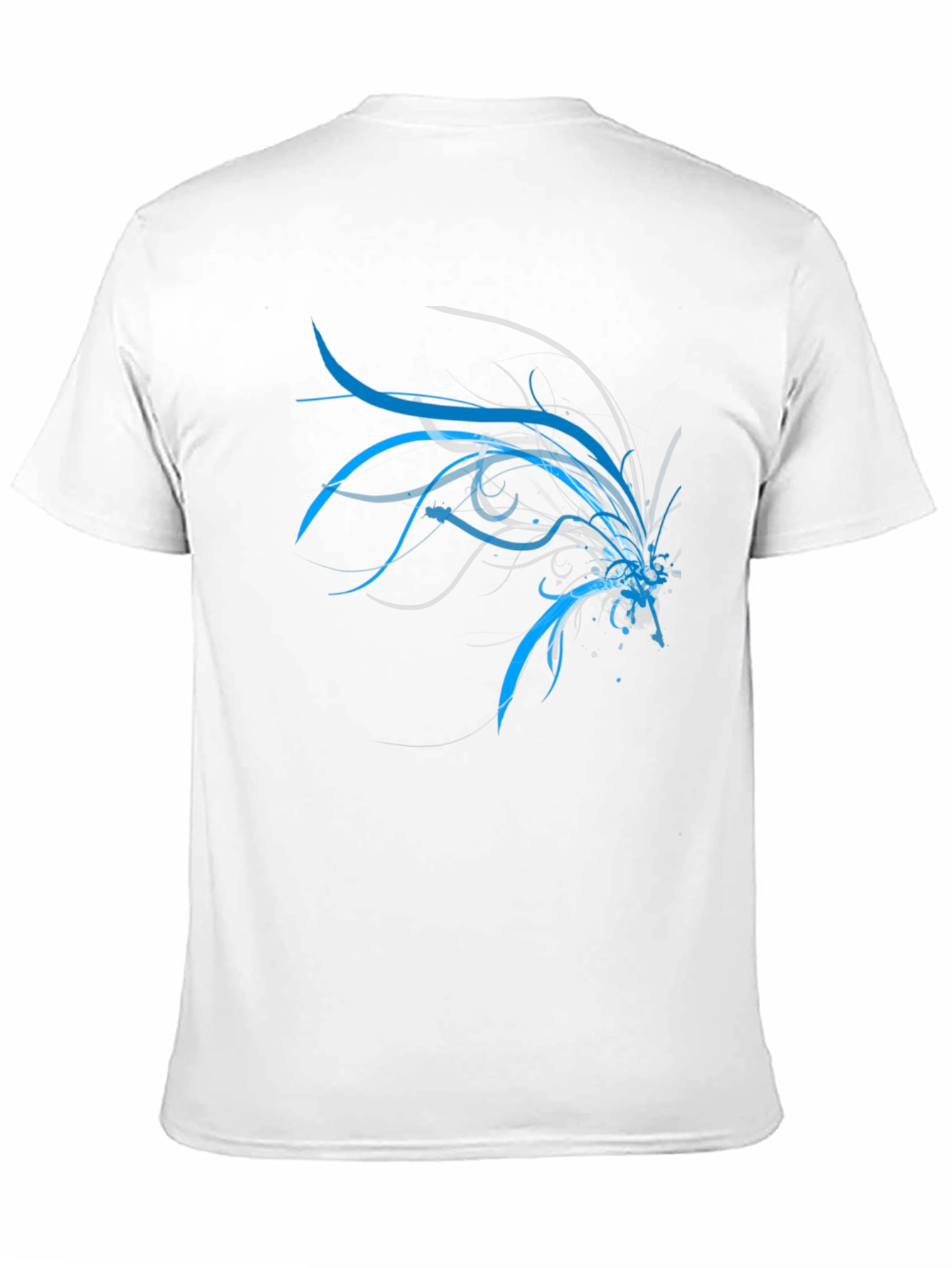 Abstract Blue & Grey Design T-Shirt