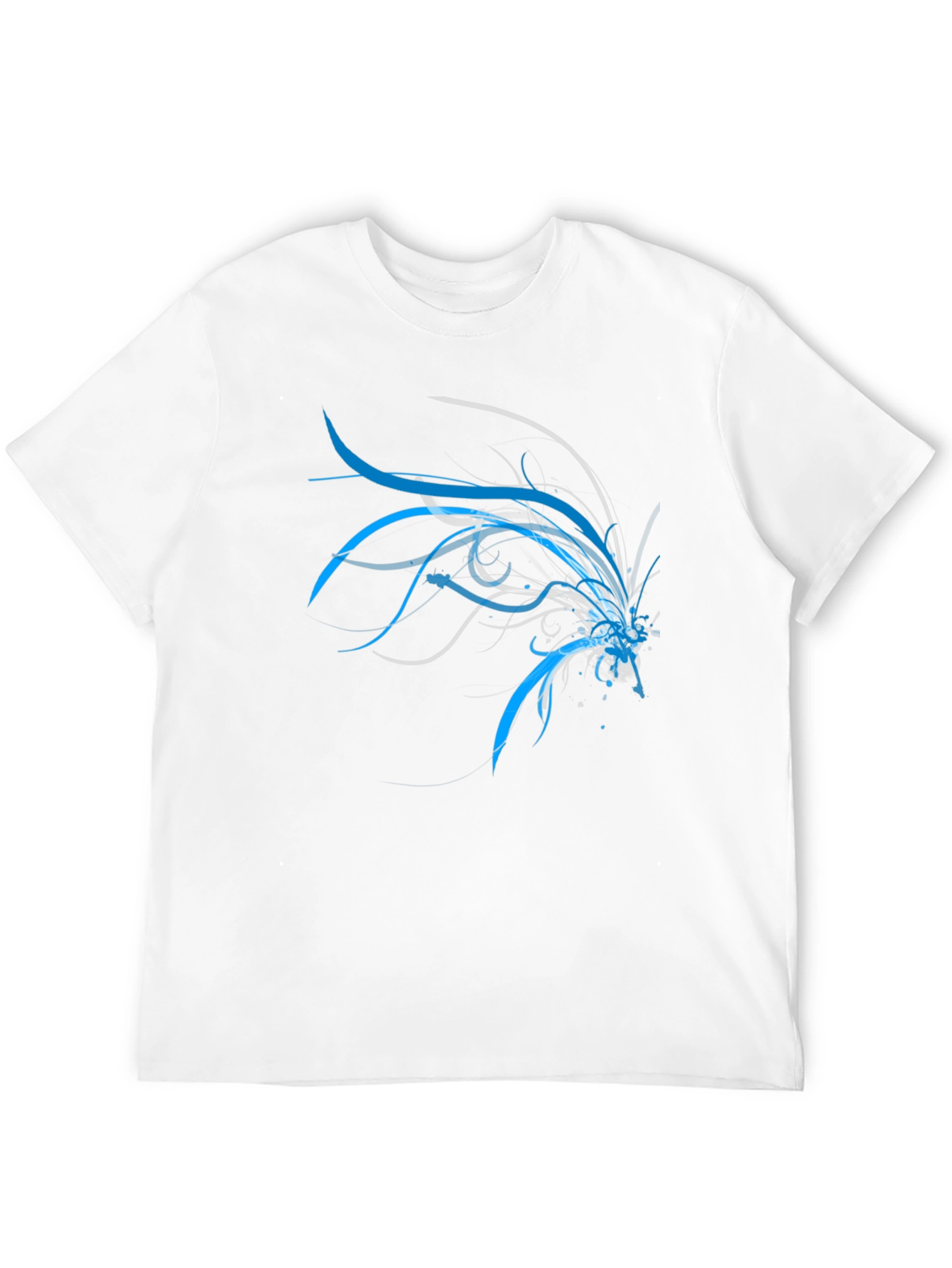 Abstract Blue & Grey Design T-Shirt