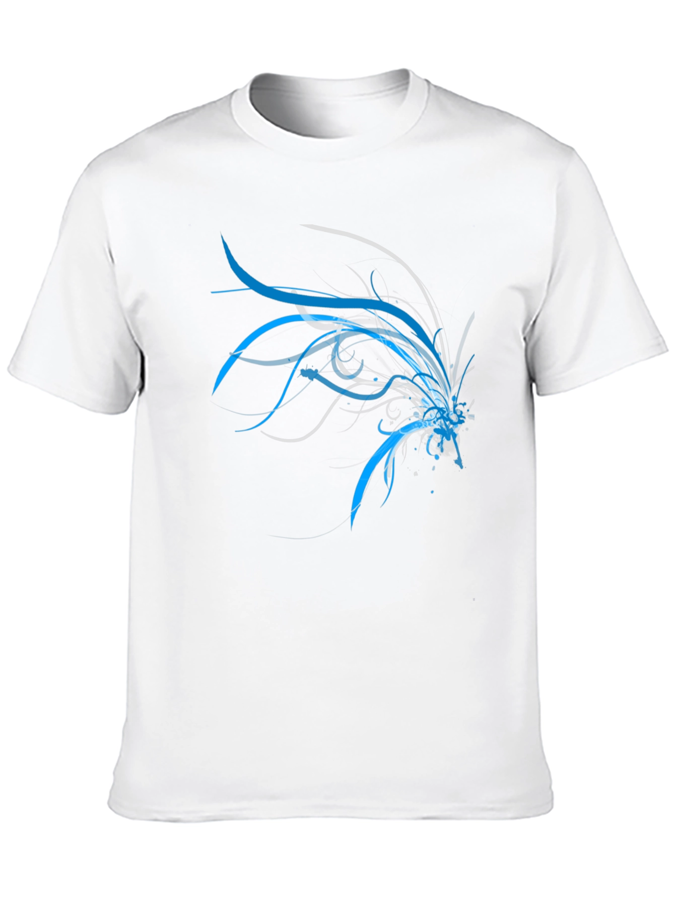 Abstract Blue & Grey Design T-Shirt