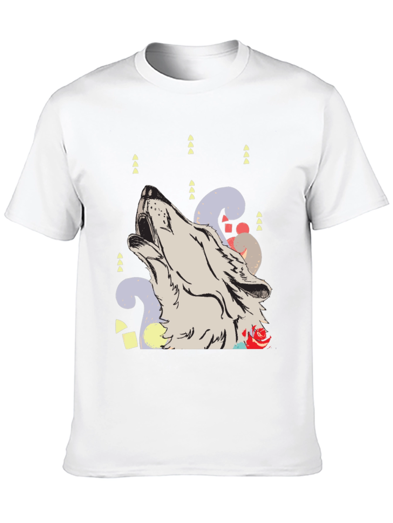 Wolf Howl Graphic Print Black T-Shirt