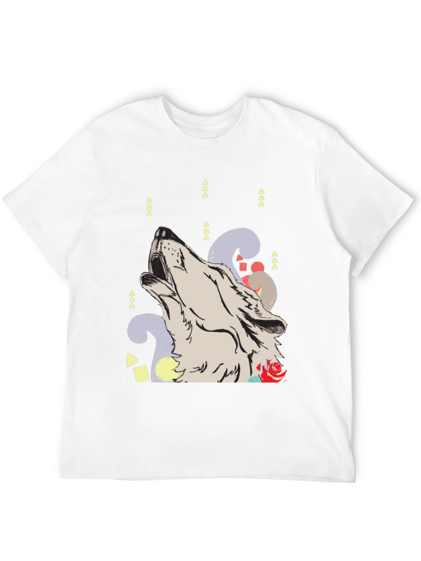 Wolf Howl Graphic Print Black T-Shirt