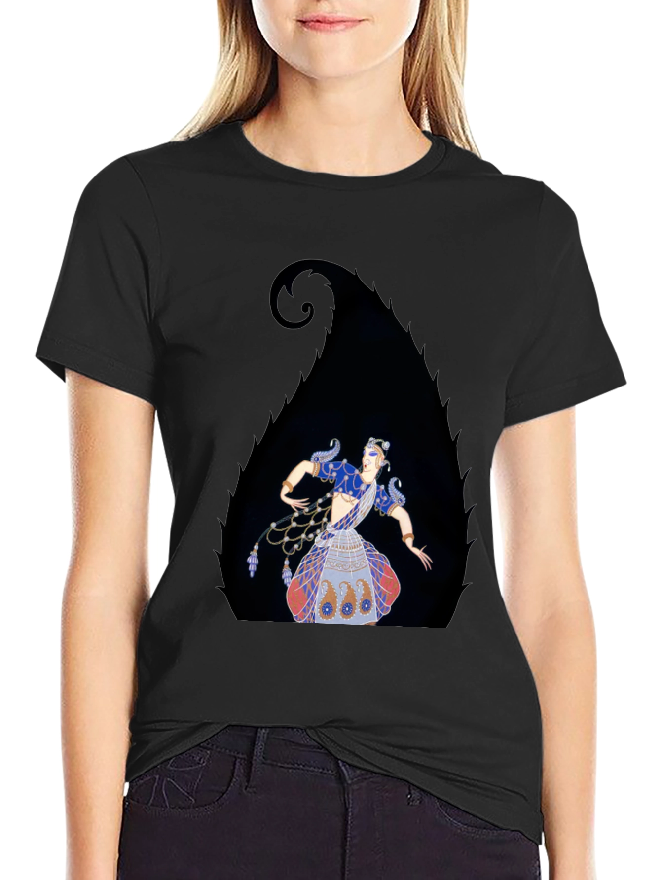 Elegant Dancer Graphic Tee - Black