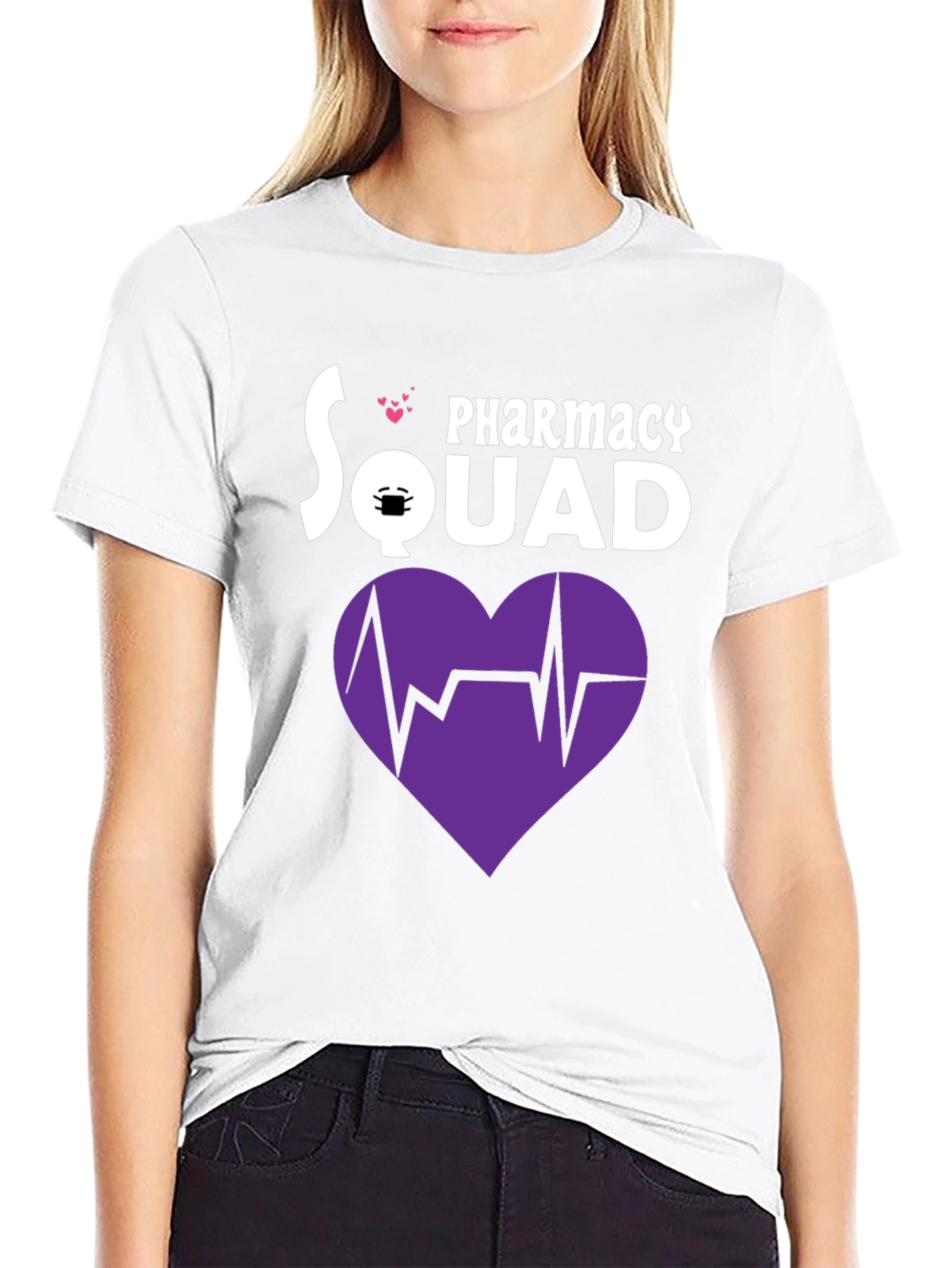 Pharmacy Squad T-Shirt with Heartbeat Graphic
