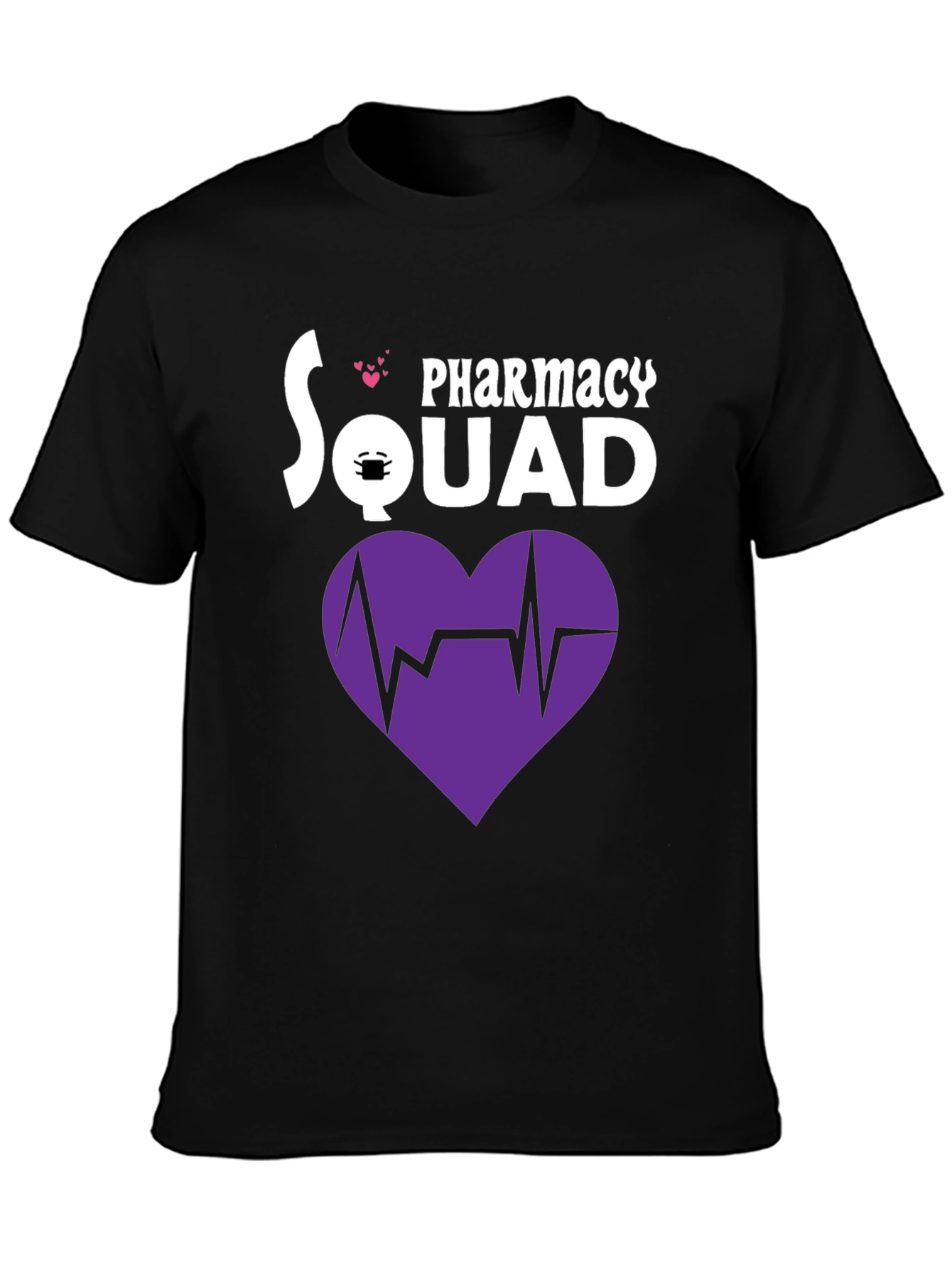 Pharmacy Squad T-Shirt with Heartbeat Graphic
