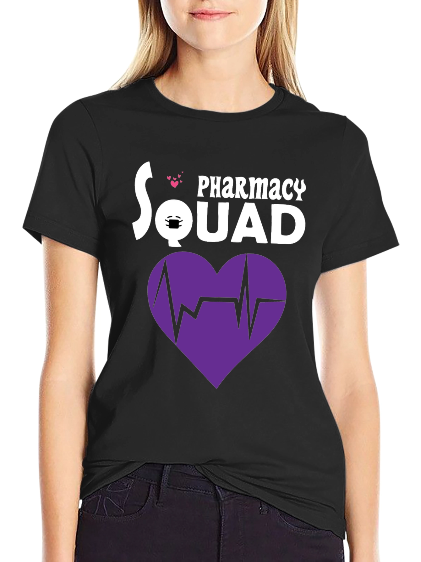 Pharmacy Squad T-Shirt with Heartbeat Graphic