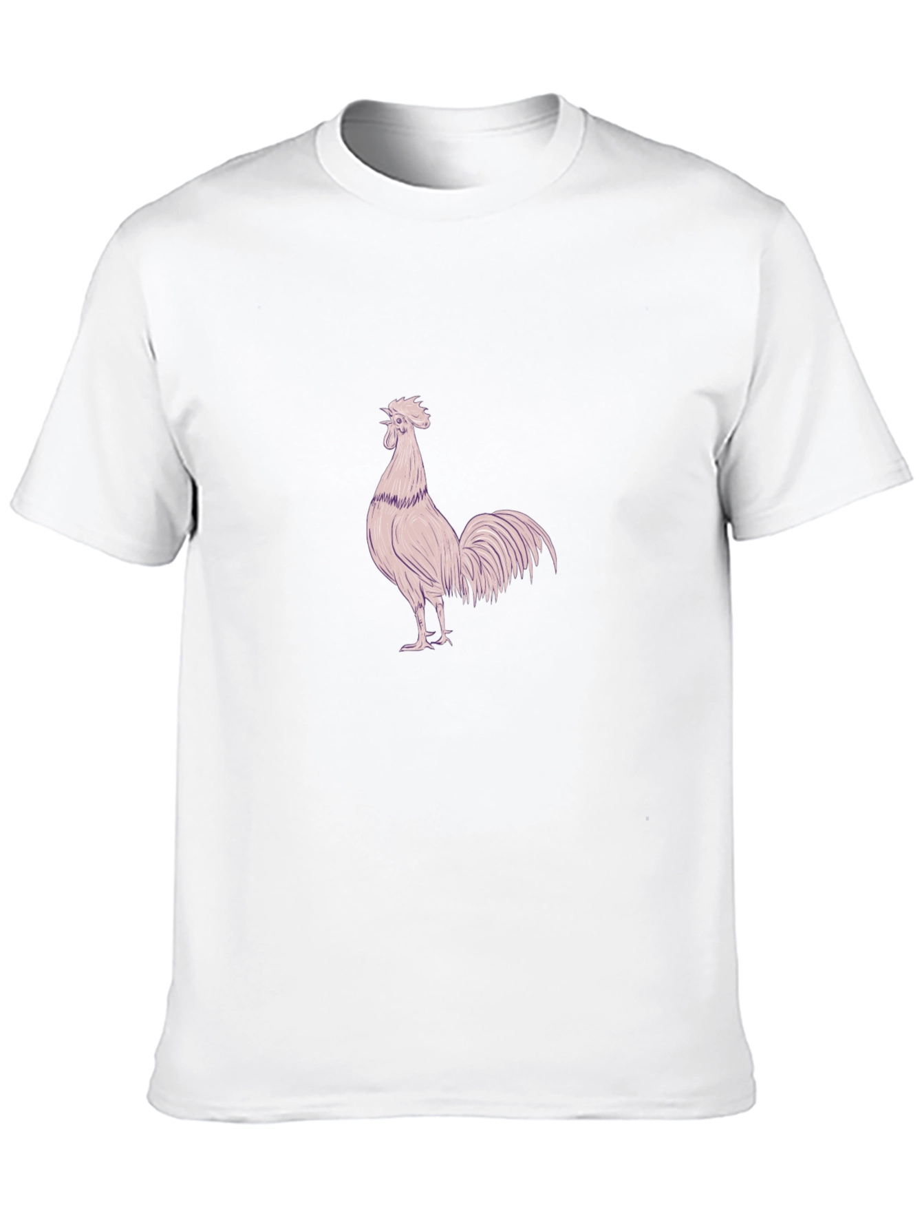 Mens Black T-Shirt with Rooster Design