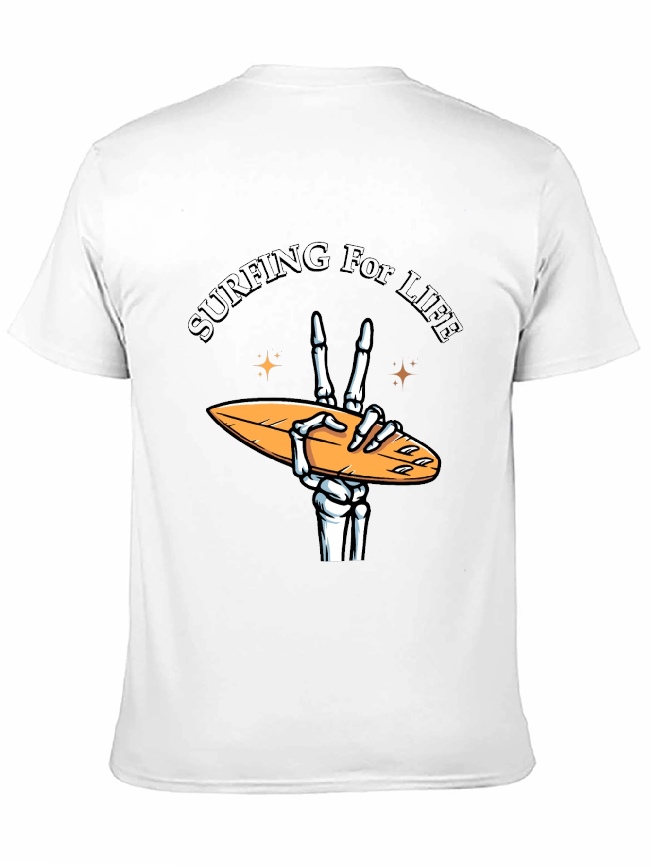 Surfing for Life Skeleton Hand T-Shirt