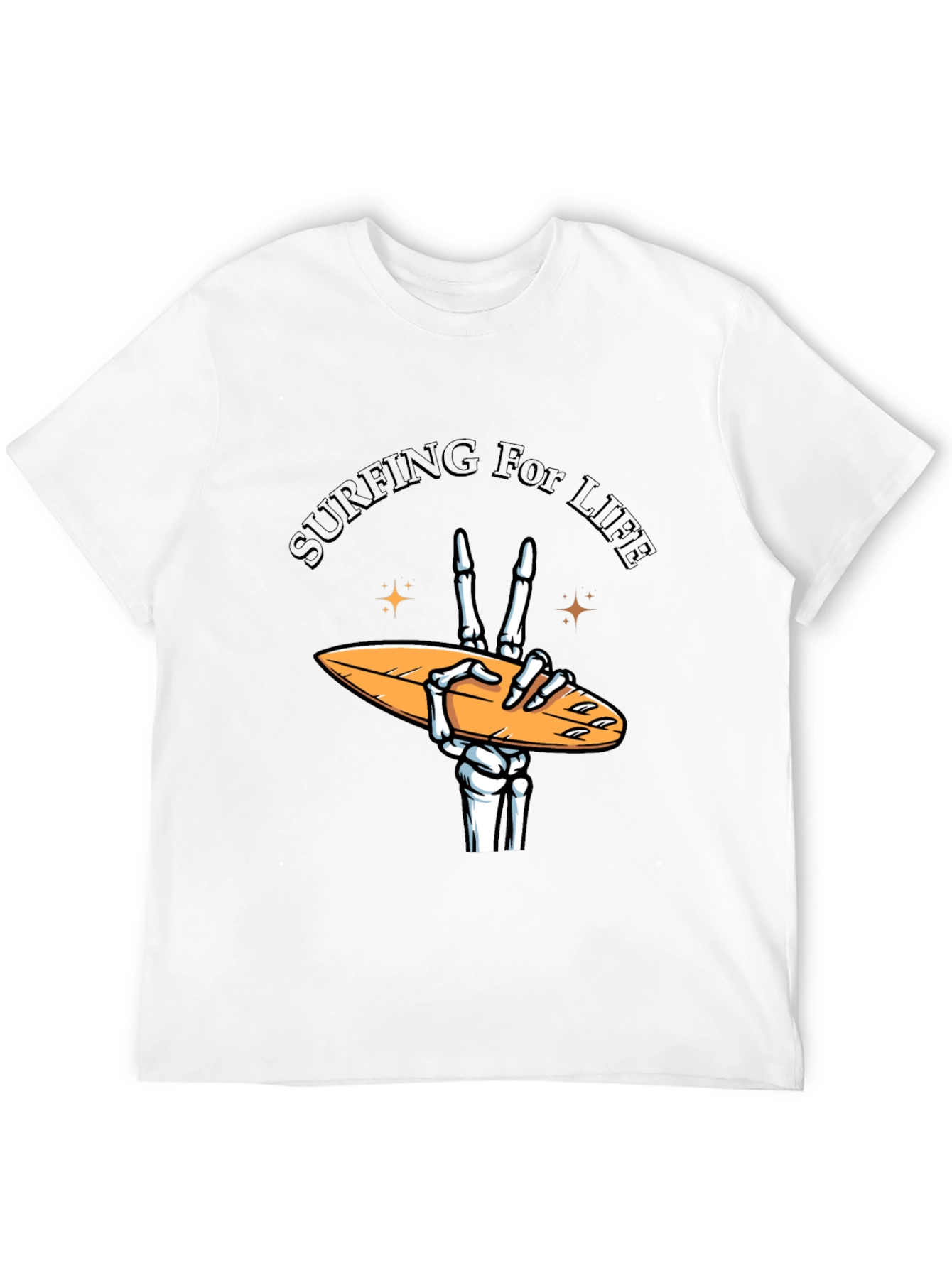 Surfing for Life Skeleton Hand T-Shirt
