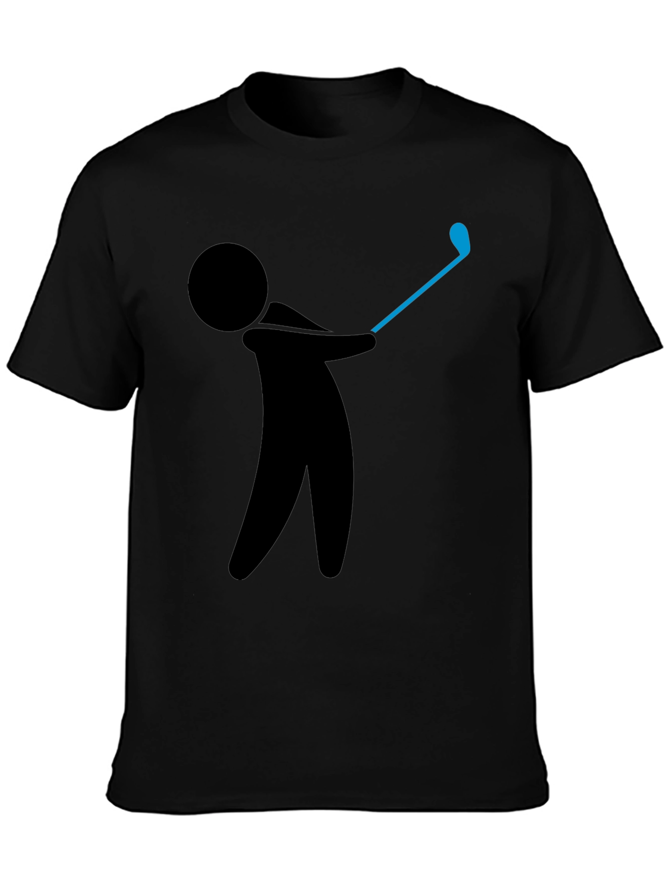 Golf Swing Graphic Tee - Black Cotton T-Shirt