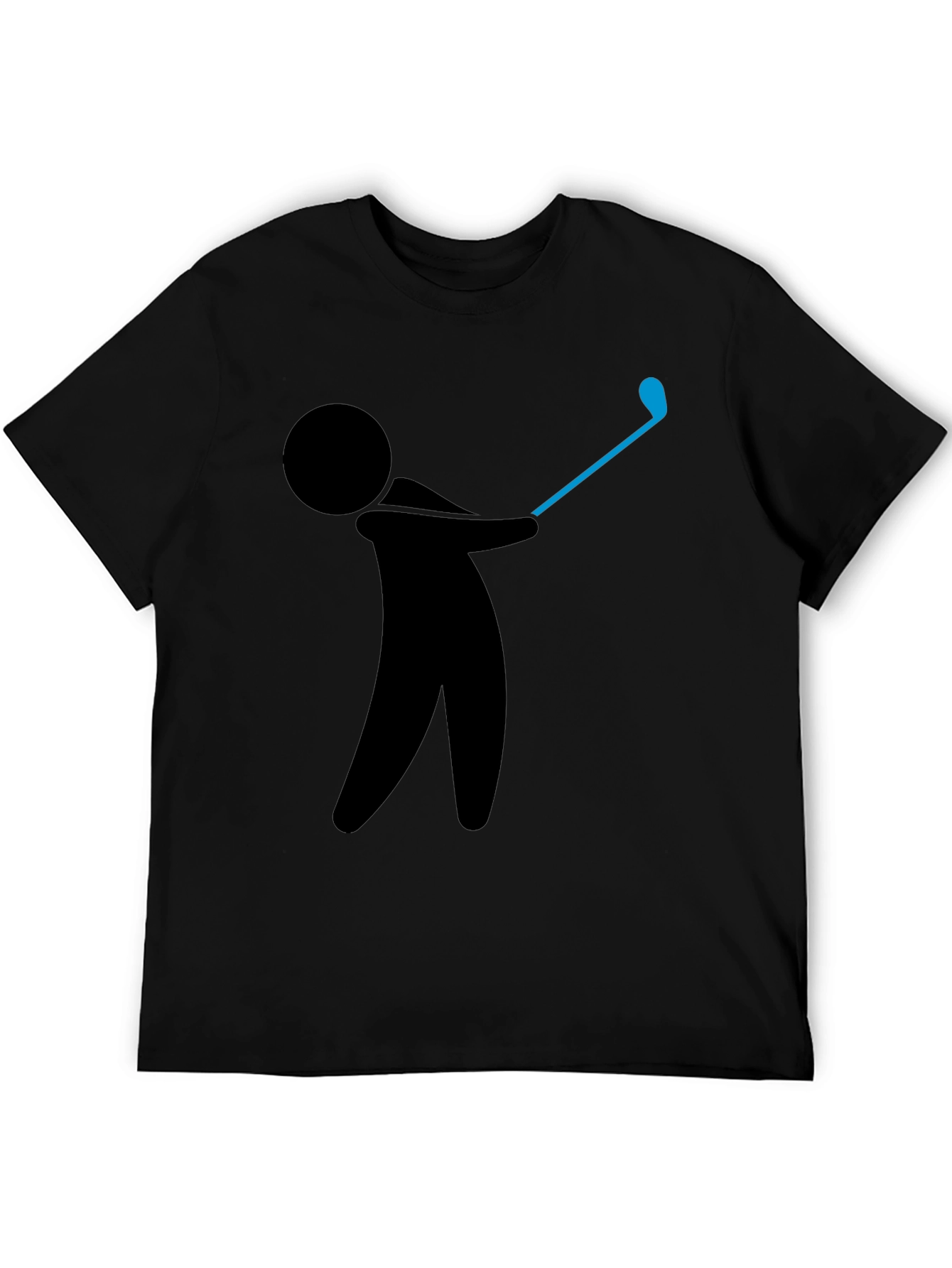 Golf Swing Graphic Tee - Black Cotton T-Shirt