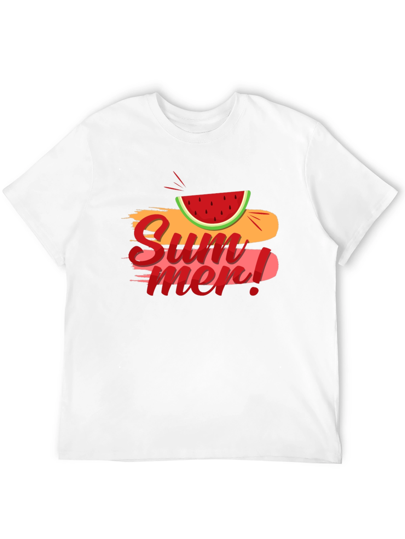 Summer Watermelon Graphic Black T-Shirt