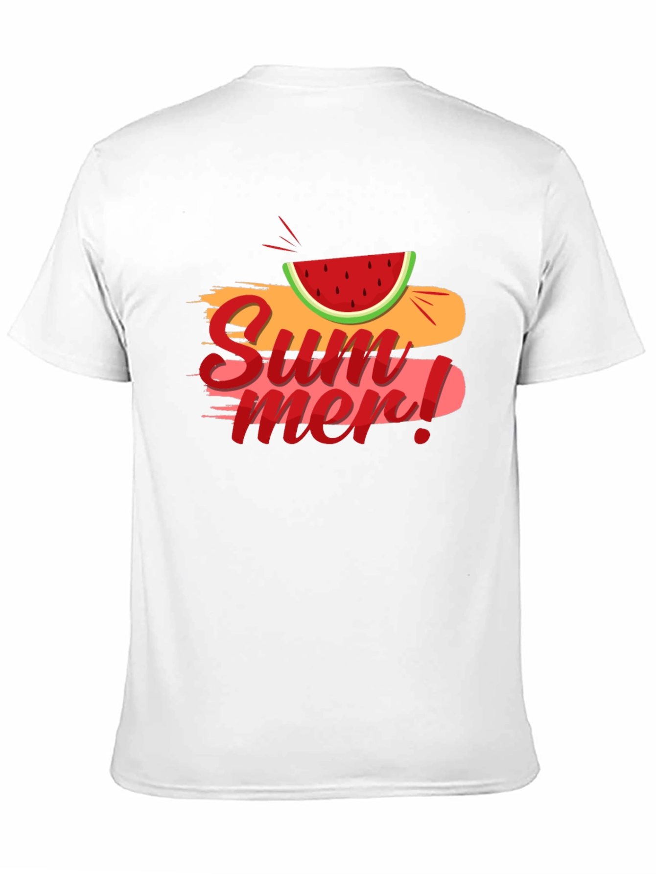 Summer Watermelon Graphic Black T-Shirt