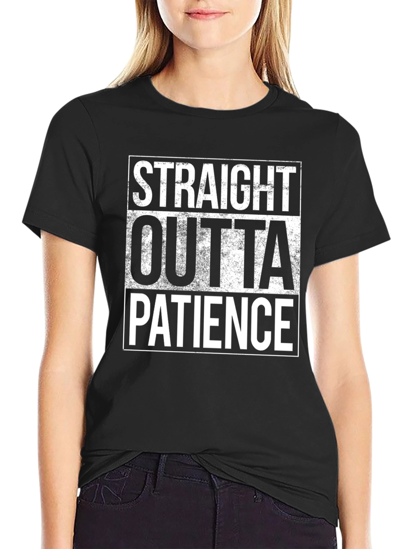 Straight Outta Patience Graphic Tee - Black