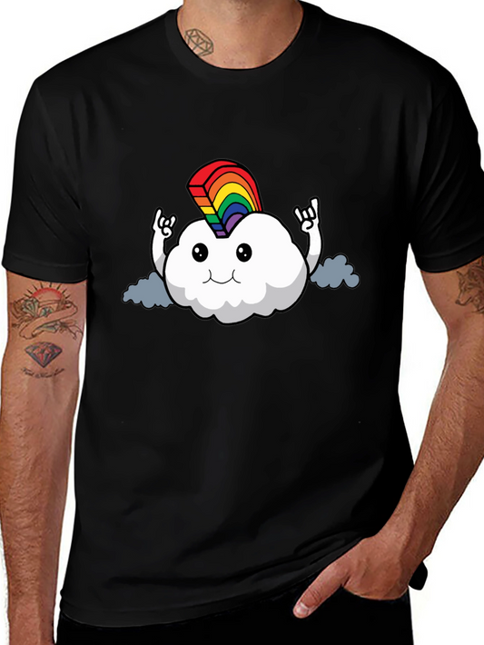 Rainbow Cloud Rock On T-Shirt