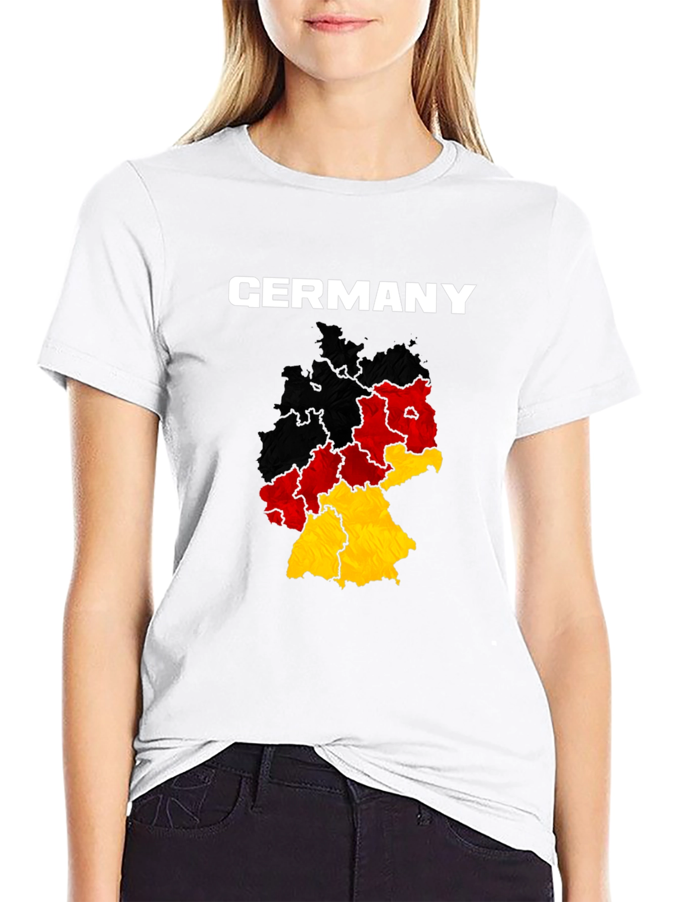 Germany Map T-Shirt - Black Cotton