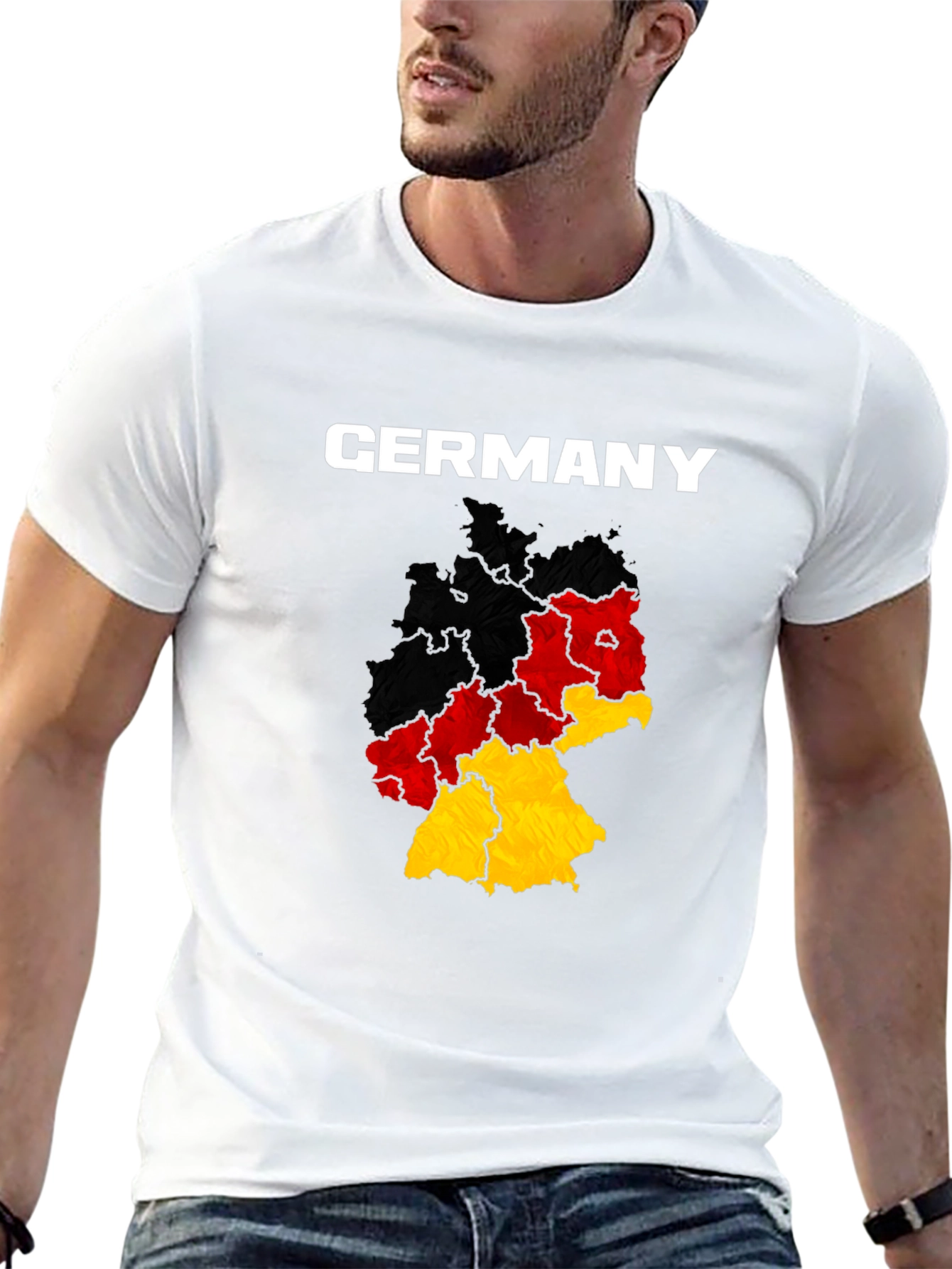 Germany Map T-Shirt - Black Cotton