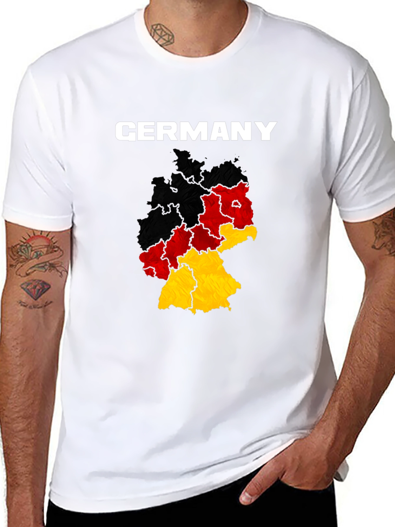 Germany Map T-Shirt - Black Cotton