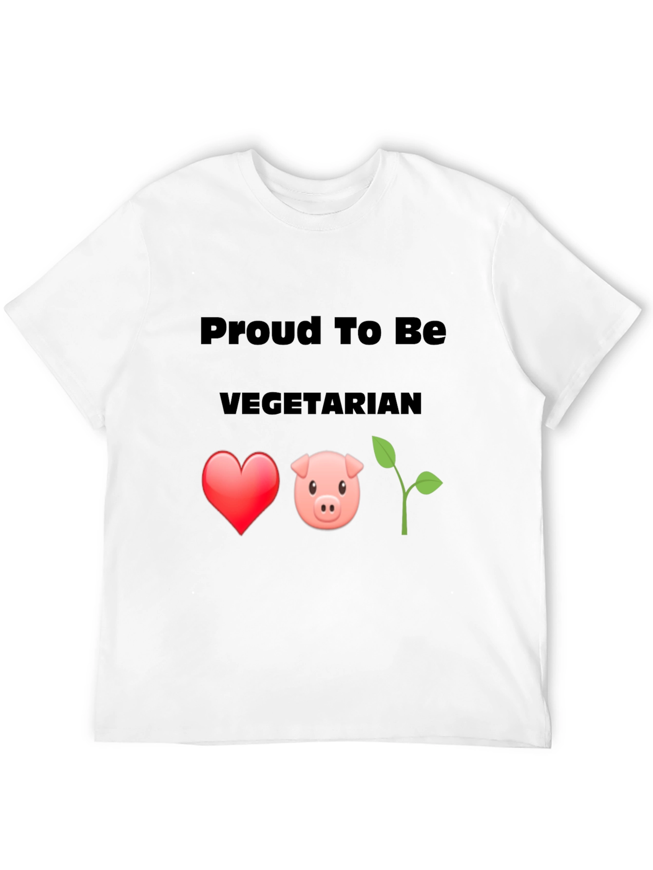 Proud Vegetarian Graphic Tee - Heart Pig Plant Design