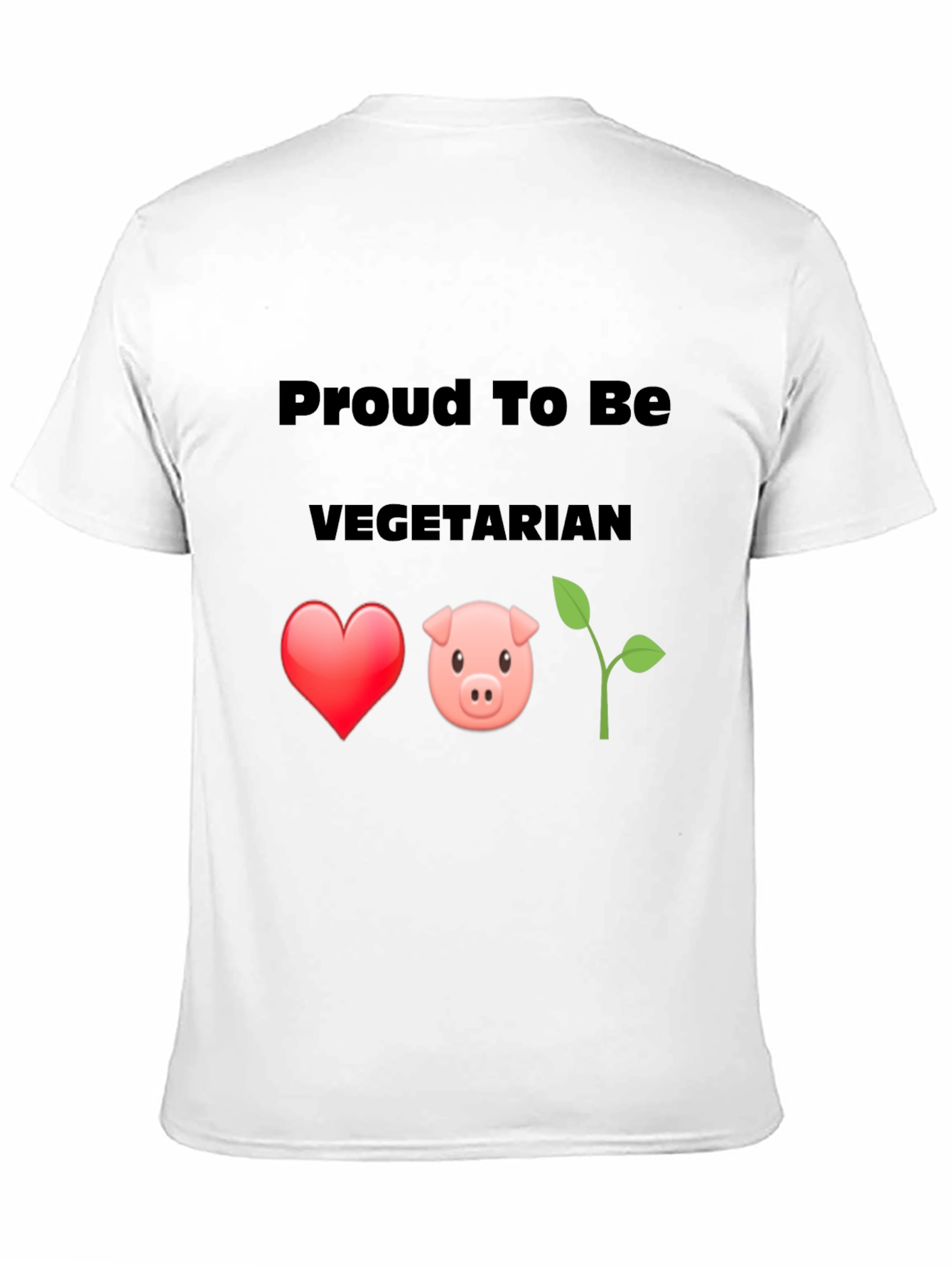 Proud Vegetarian Graphic Tee - Heart Pig Plant Design