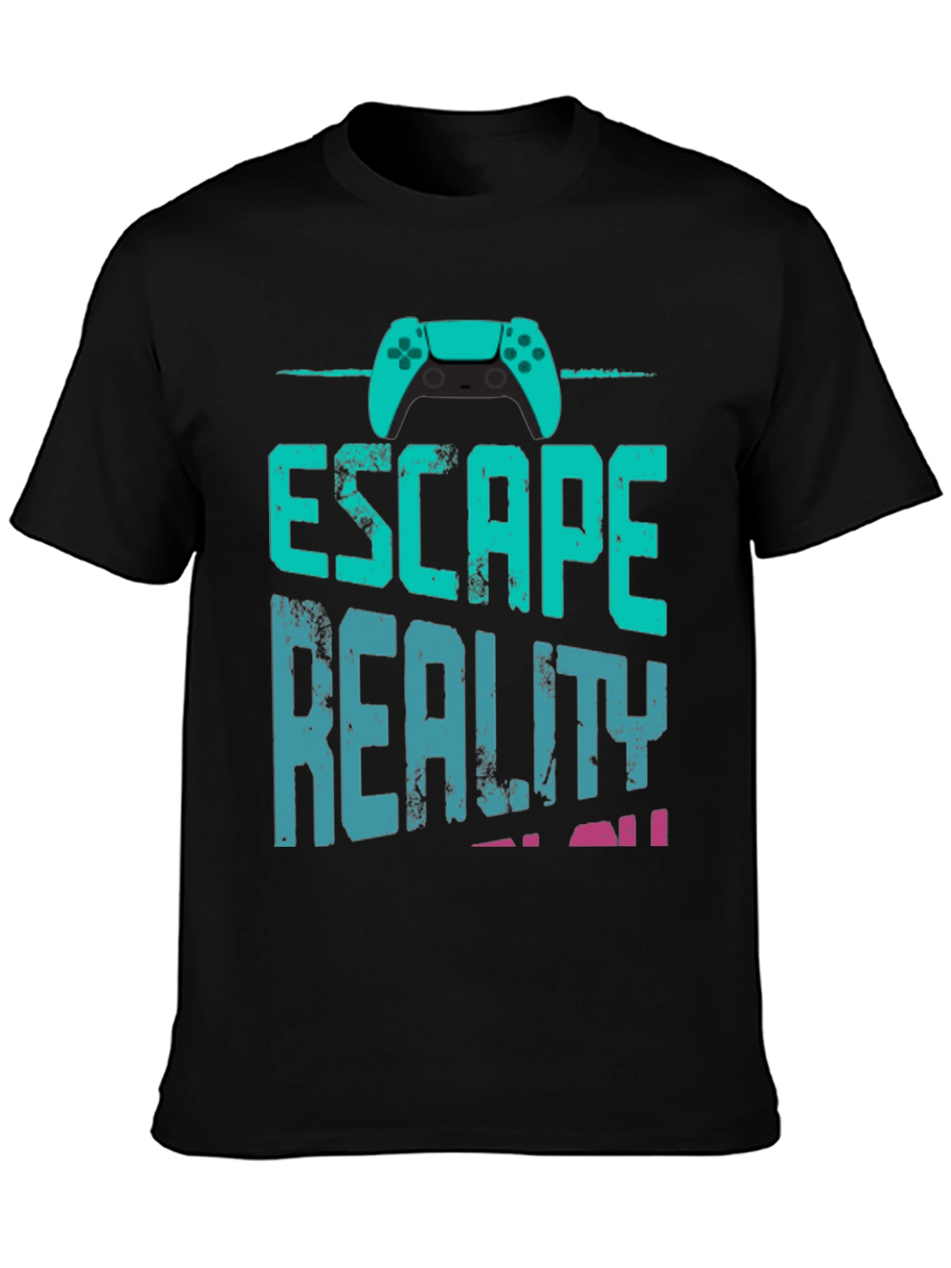 Escape Reality Gamer T-Shirt - Black Cotton Blend