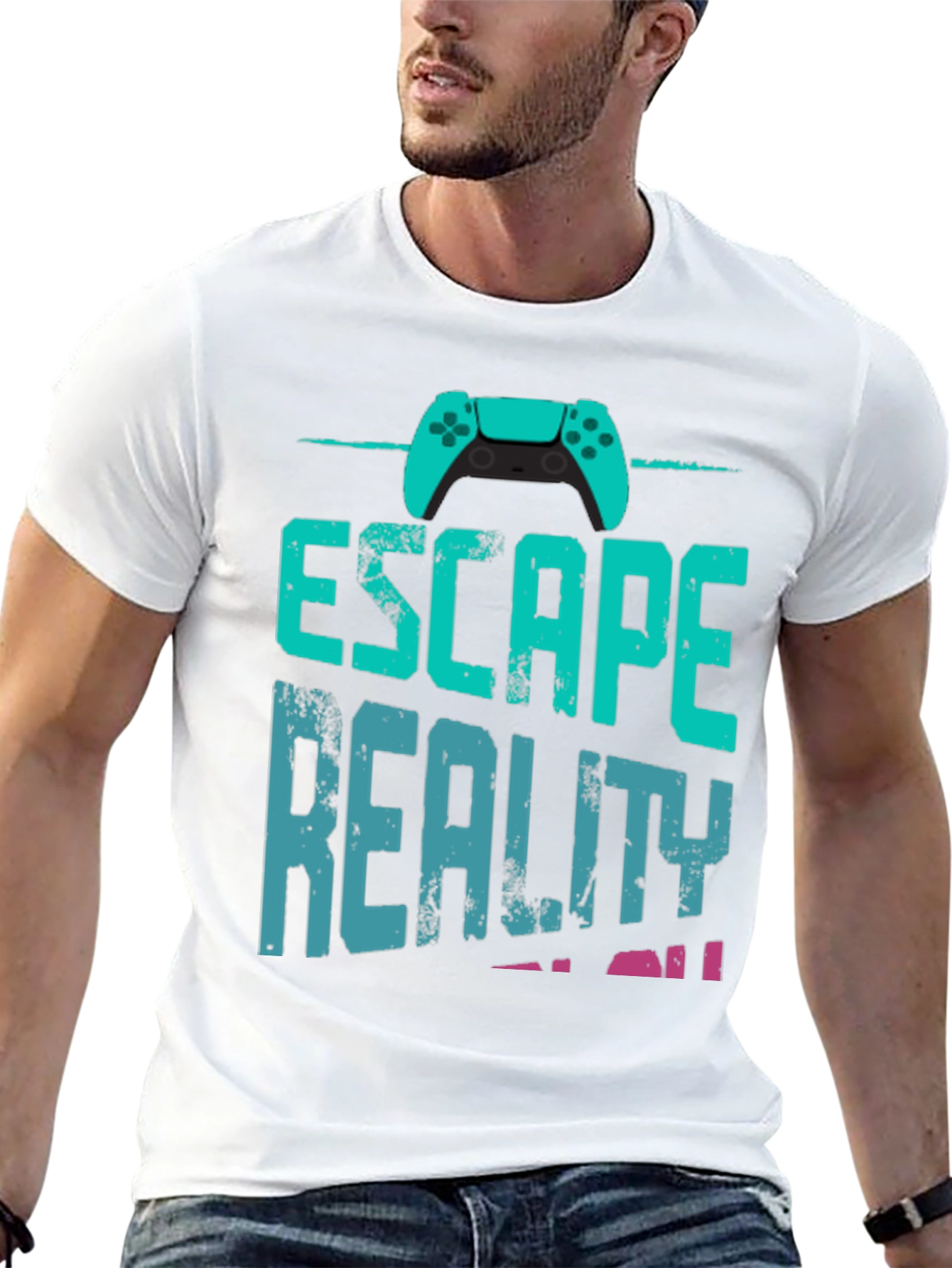 Escape Reality Gamer T-Shirt - Black Cotton Blend