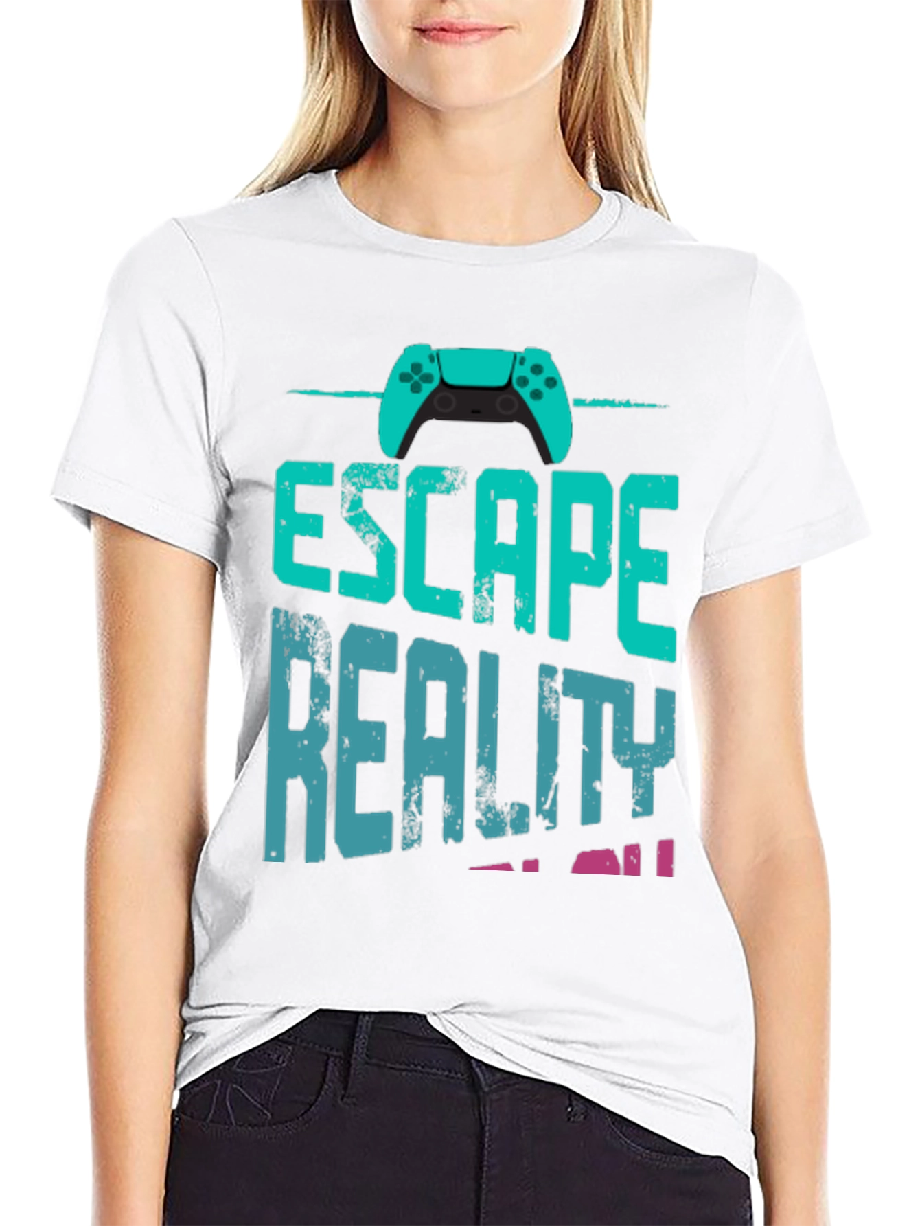 Escape Reality Gamer T-Shirt - Black Cotton Blend