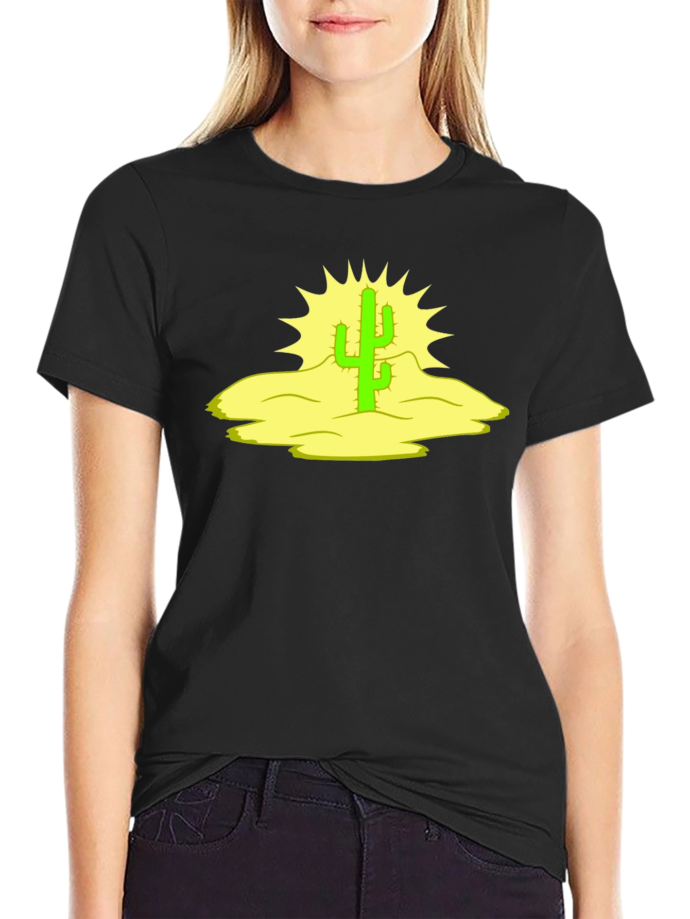 Cactus Graphic Black Tee - Desert Vibes