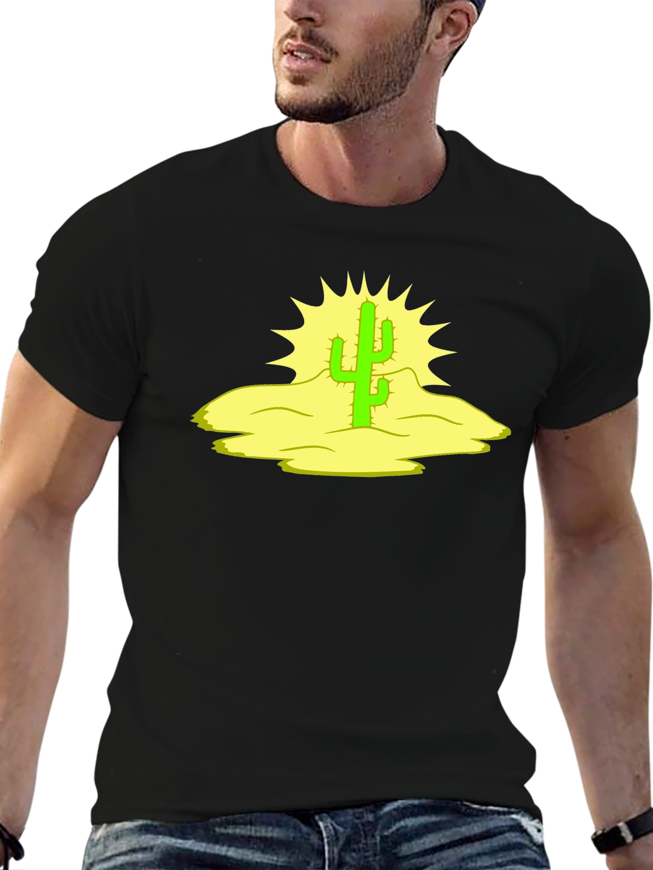 Cactus Graphic Black Tee - Desert Vibes