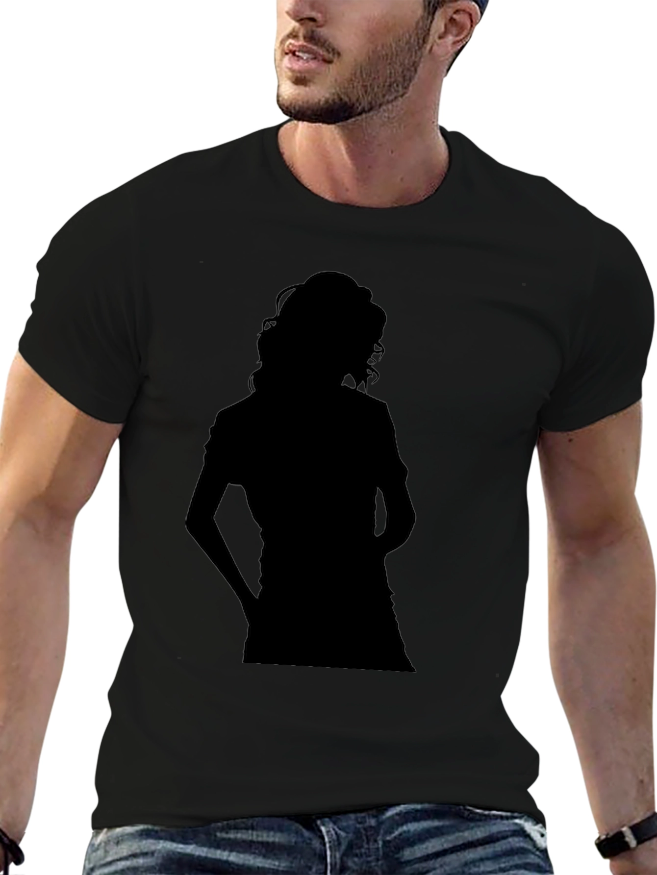 Silhouette Woman Black T-Shirt