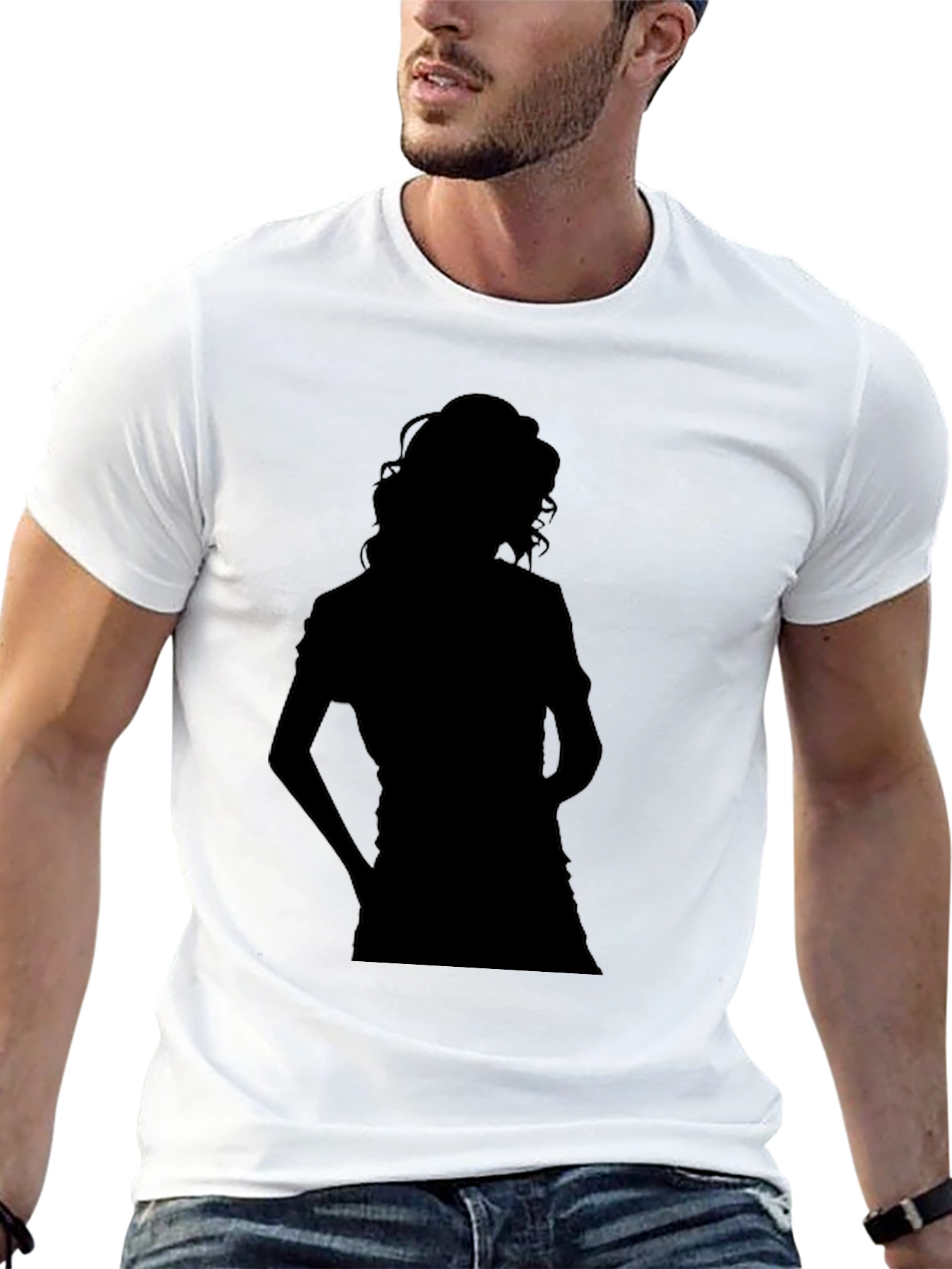 Silhouette Woman Black T-Shirt