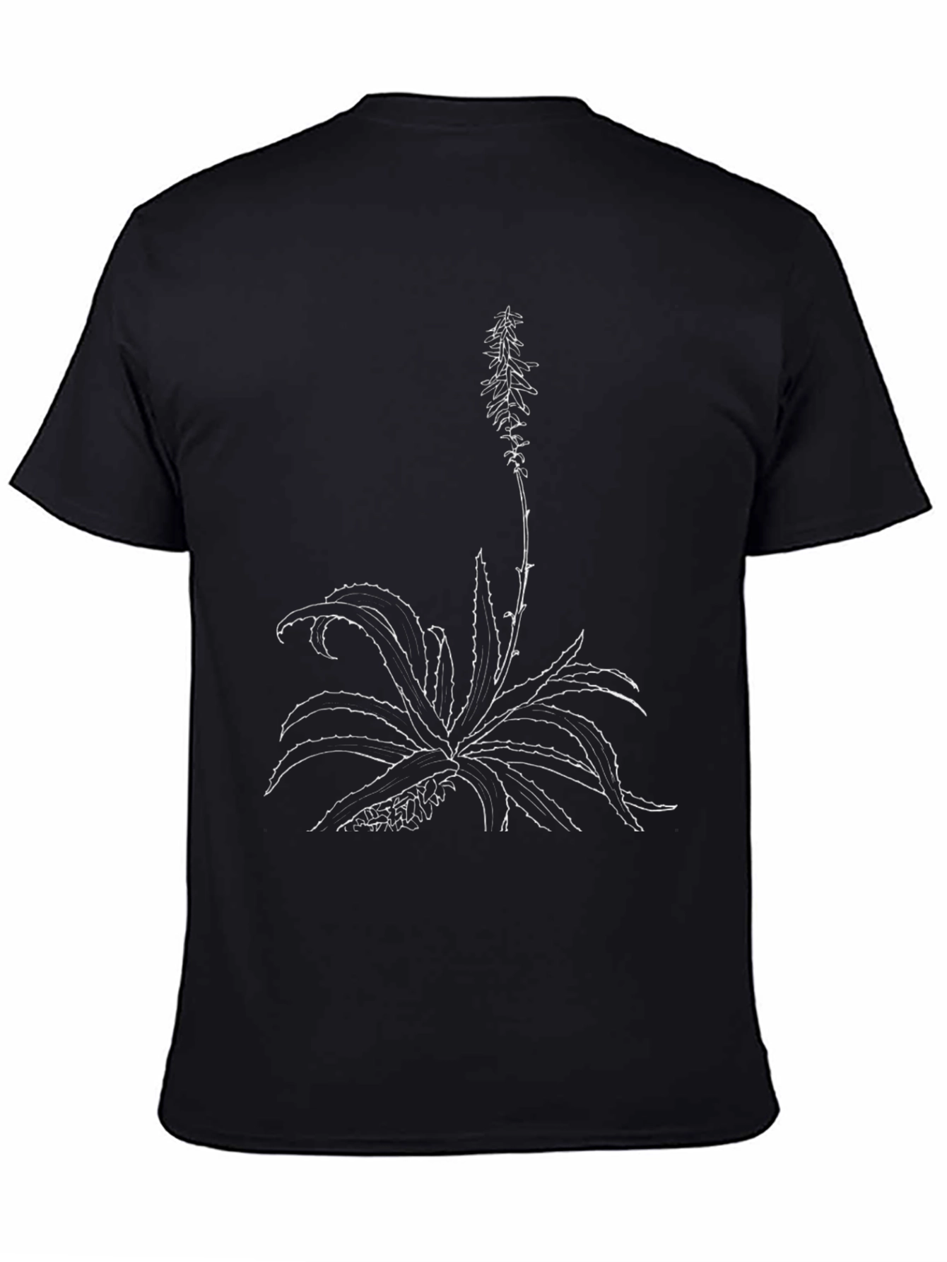 Botanical Graphic Tee - Black Cotton T-Shirt