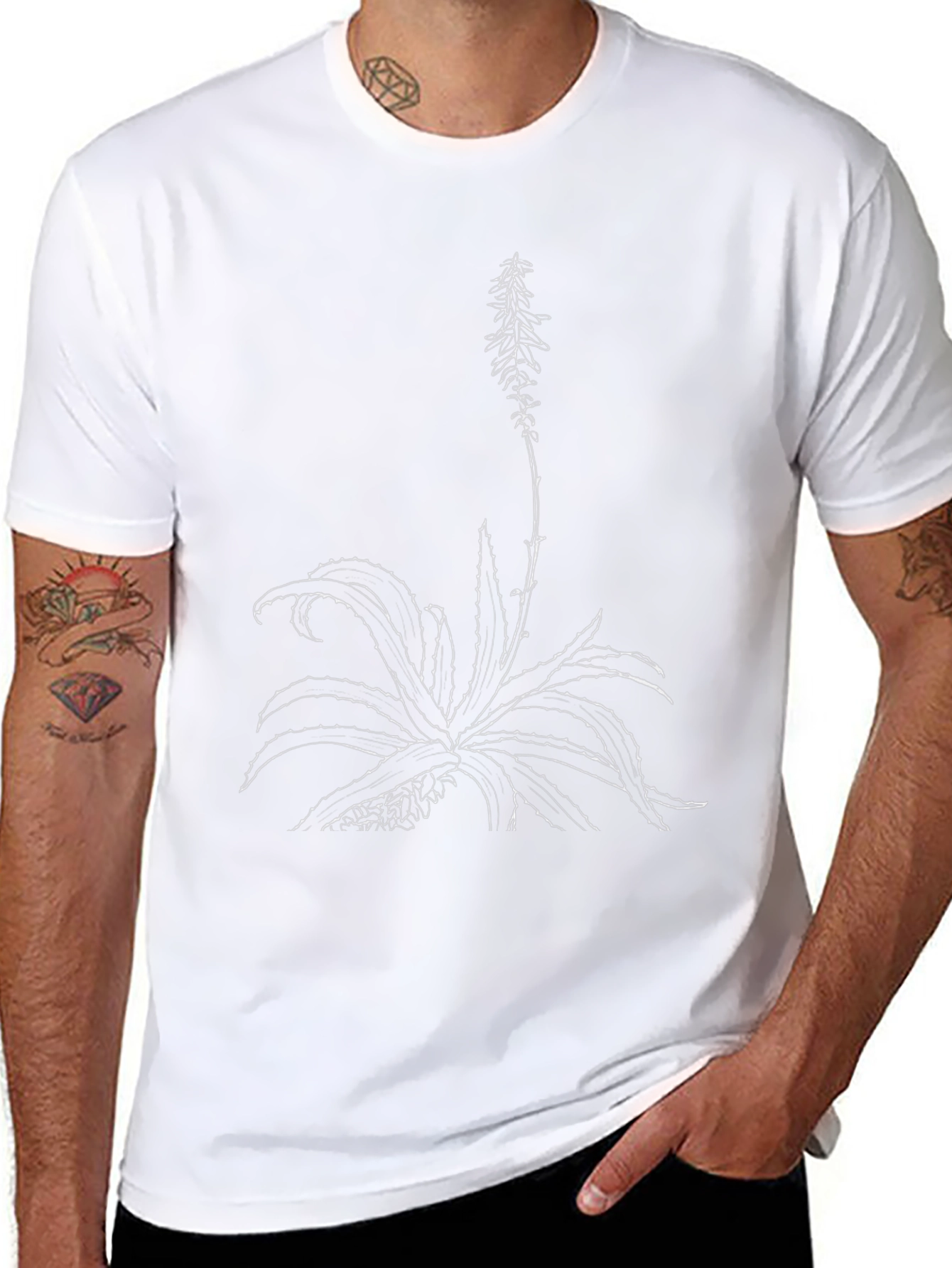 Botanical Graphic Tee - Black Cotton T-Shirt
