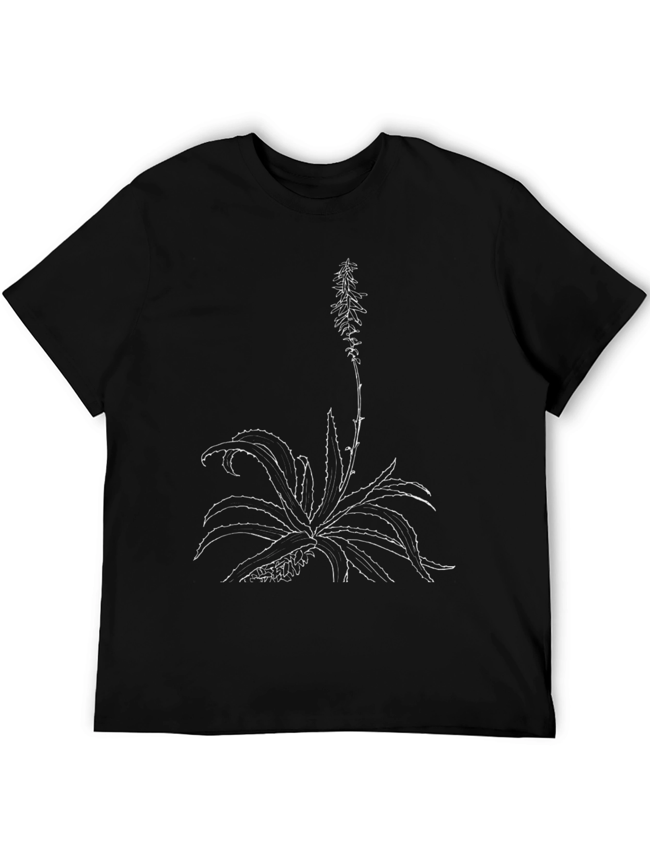 Botanical Graphic Tee - Black Cotton T-Shirt
