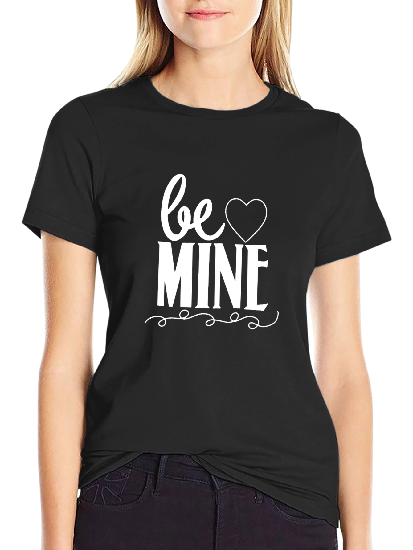 Be Mine Graphic Tee - Valentines Day Black T-Shirt